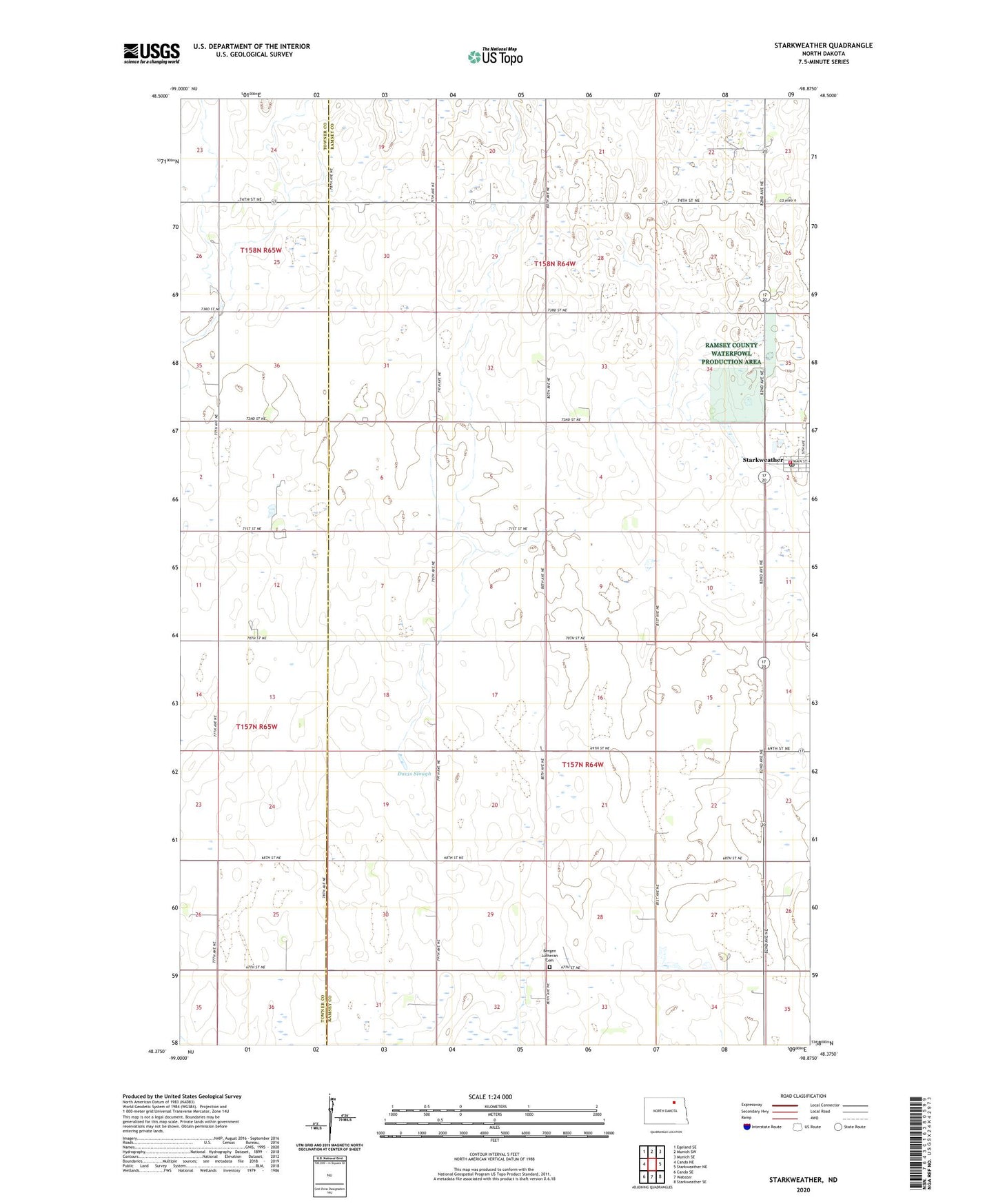 Starkweather North Dakota US Topo Map Image