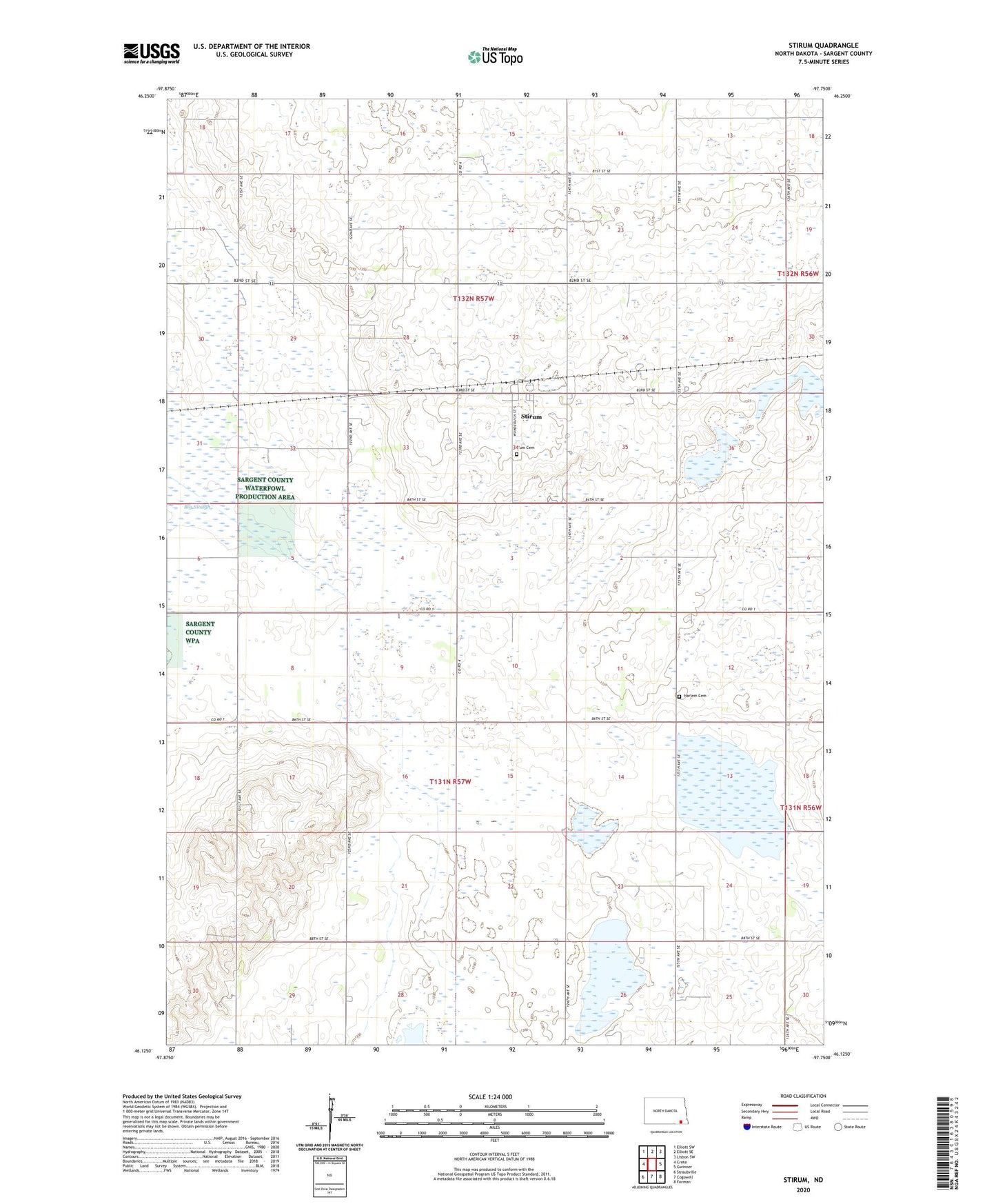 Stirum North Dakota US Topo Map Image