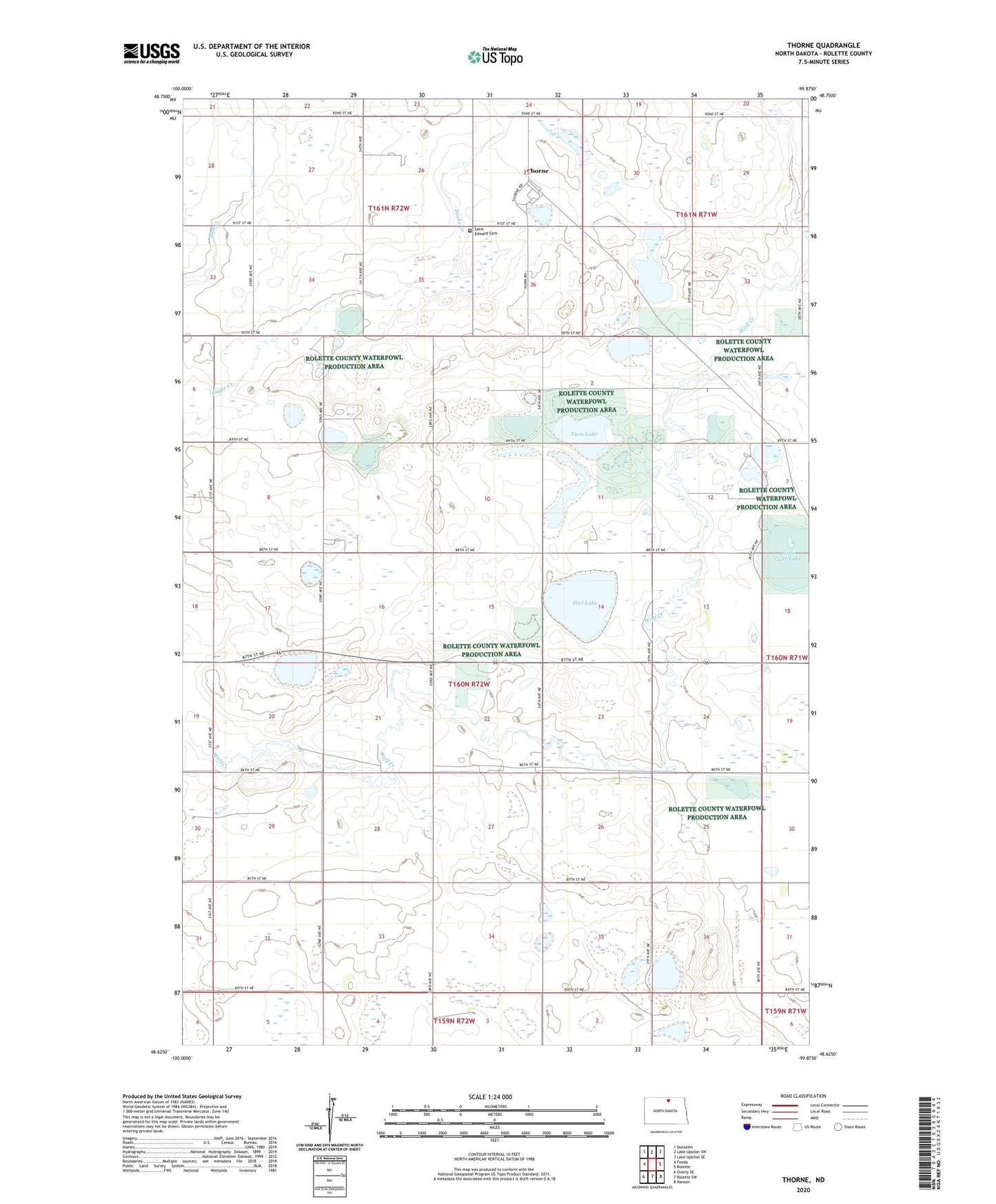 Thorne North Dakota US Topo Map Image