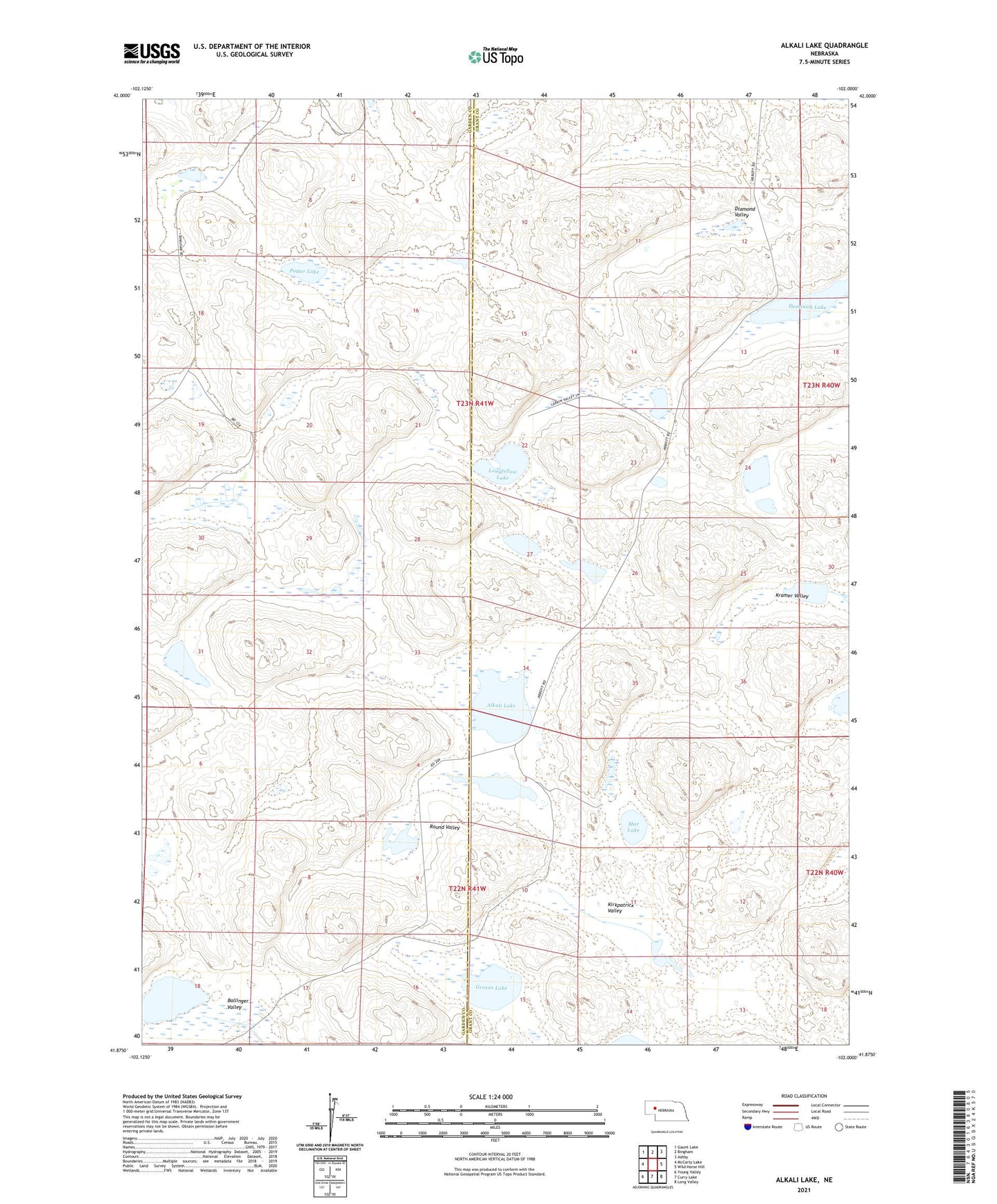 Alkali Lake Nebraska US Topo Map Image