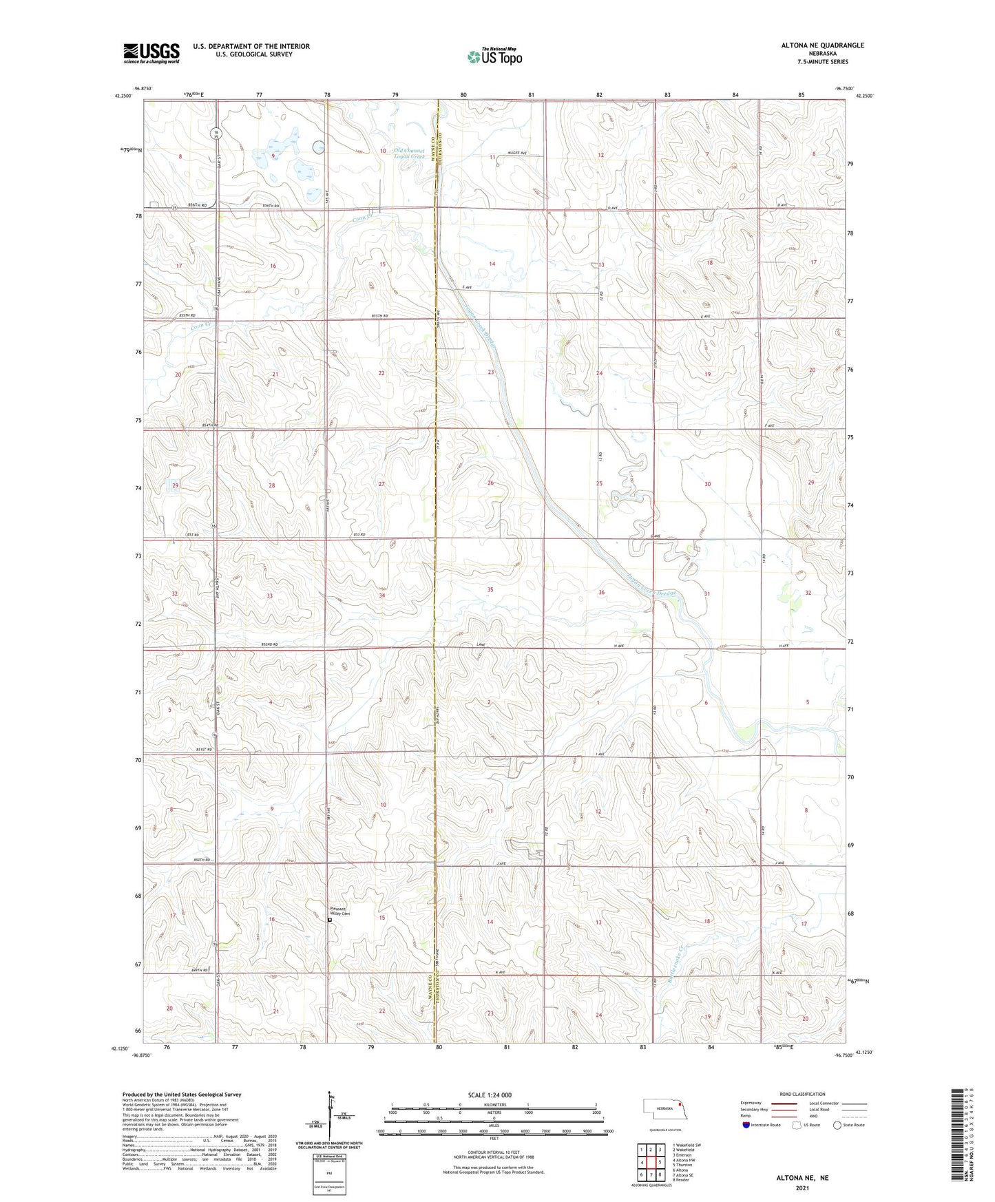 Altona NE Nebraska US Topo Map Image
