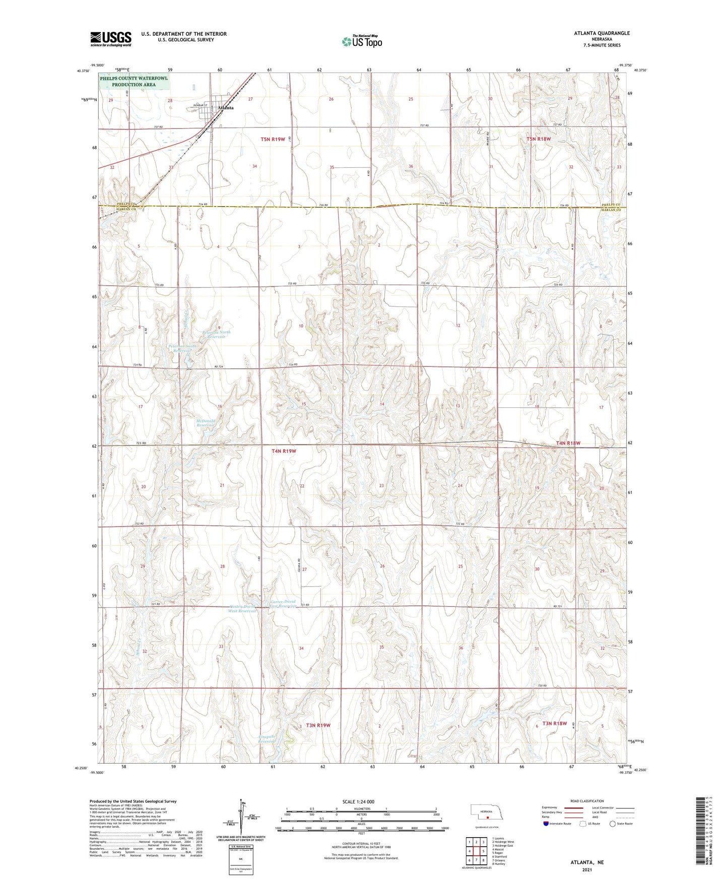 Atlanta Nebraska US Topo Map Image