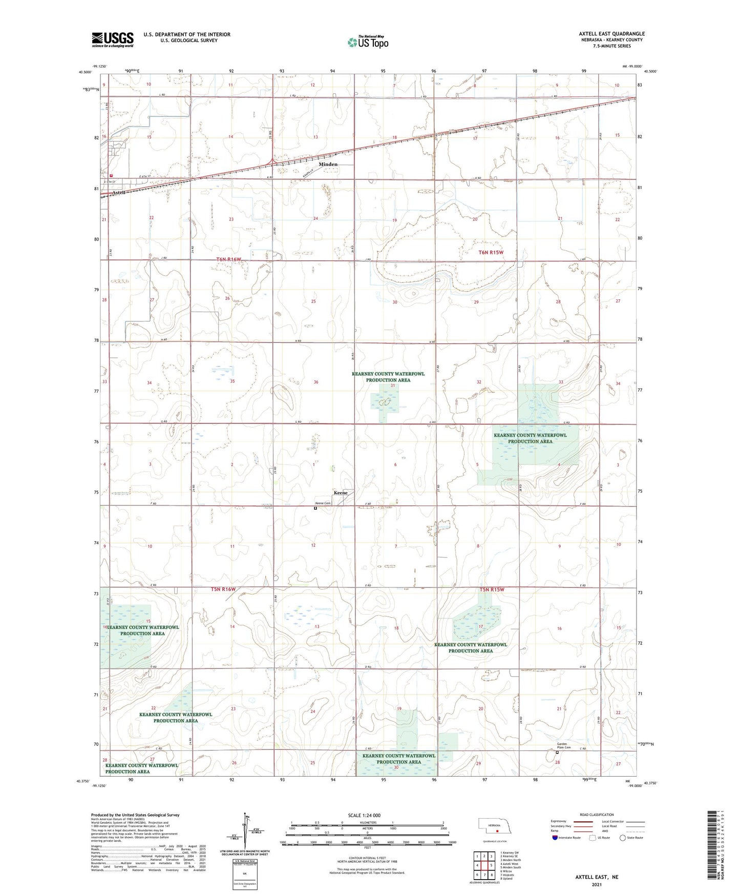 Axtell East Nebraska US Topo Map Image