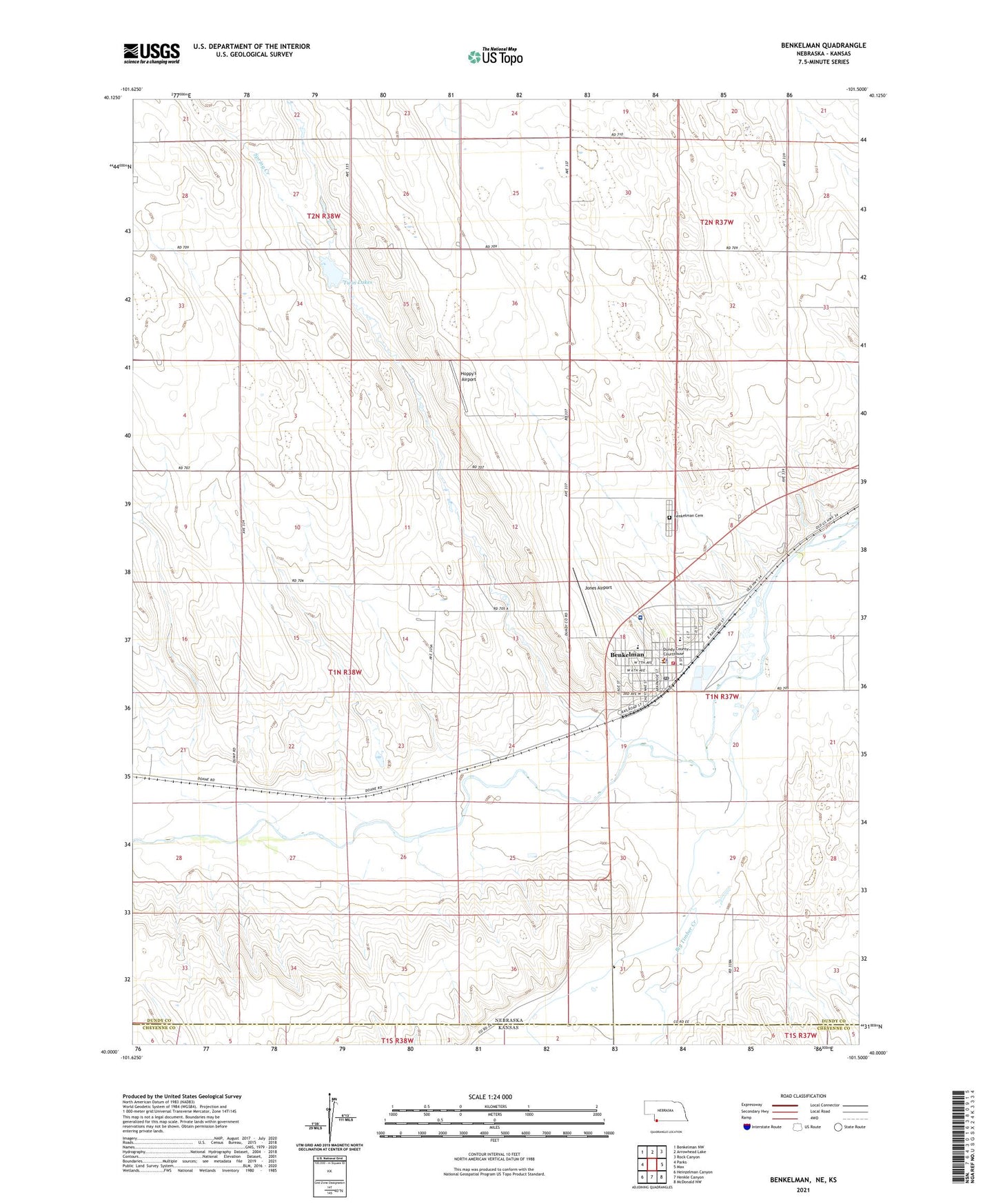 Benkelman Nebraska US Topo Map Image