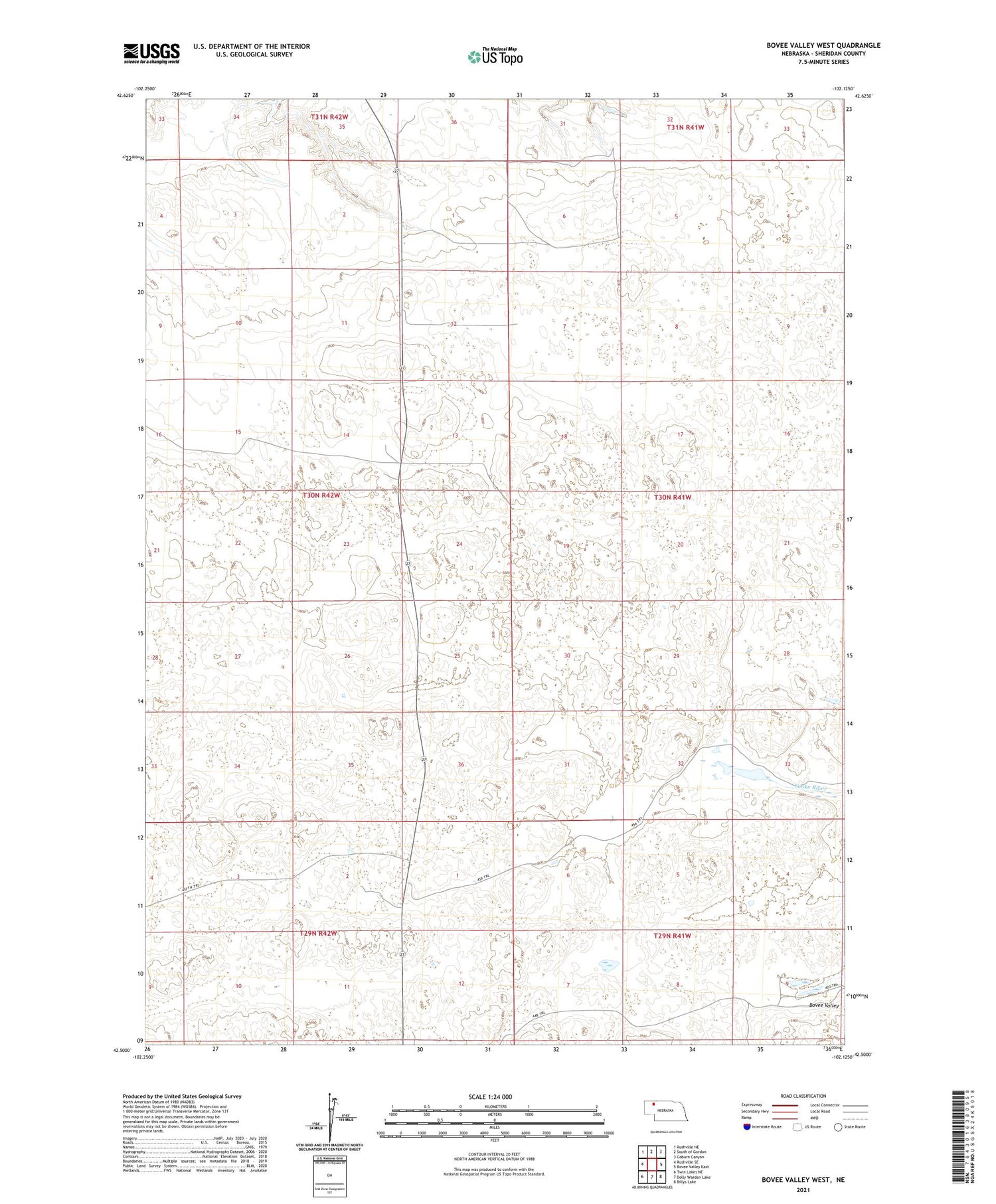Bovee Valley West Nebraska US Topo Map Image