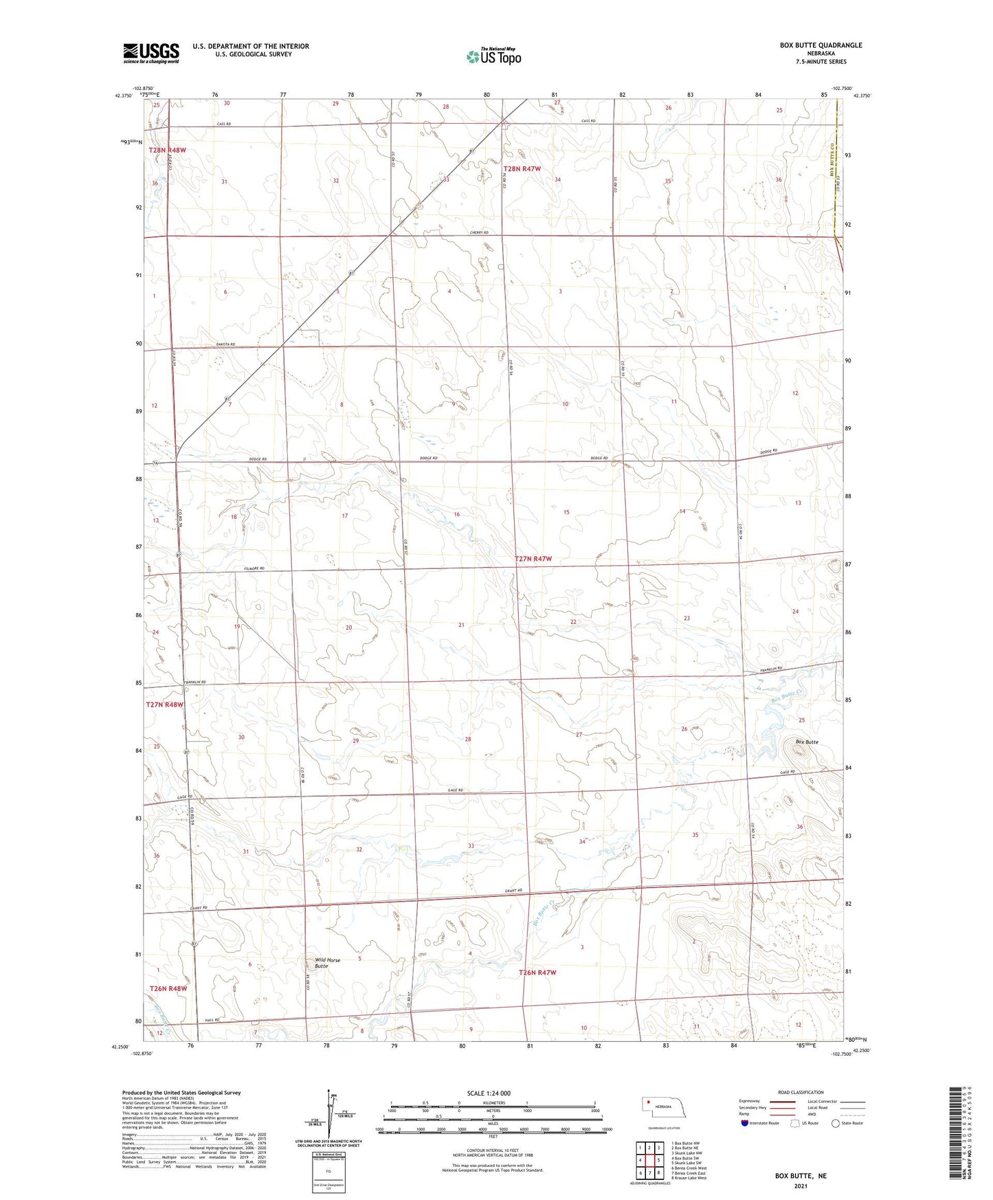Box Butte Nebraska US Topo Map Image
