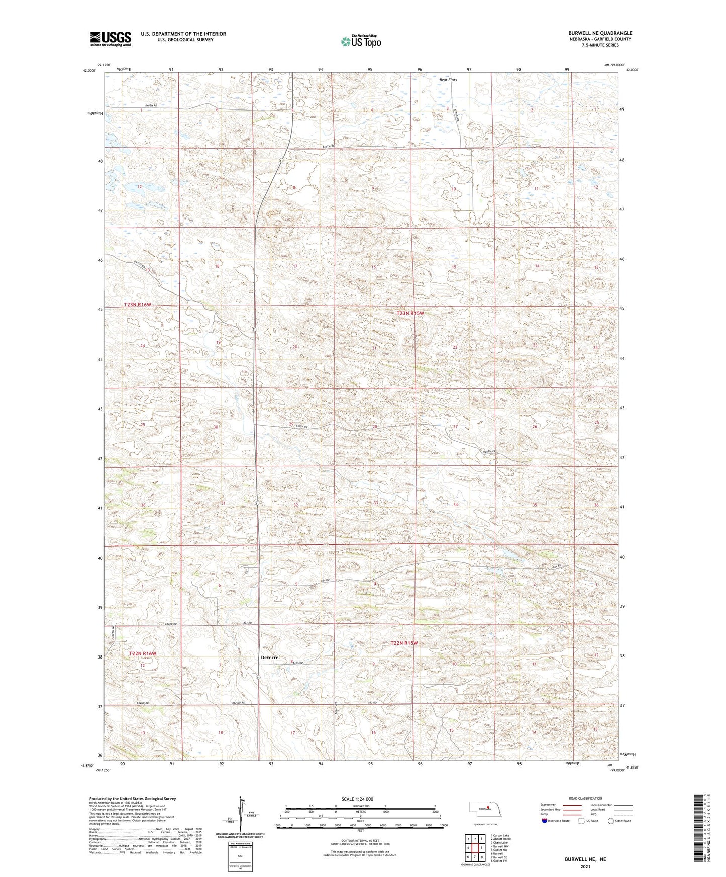 Burwell NE Nebraska US Topo Map Image