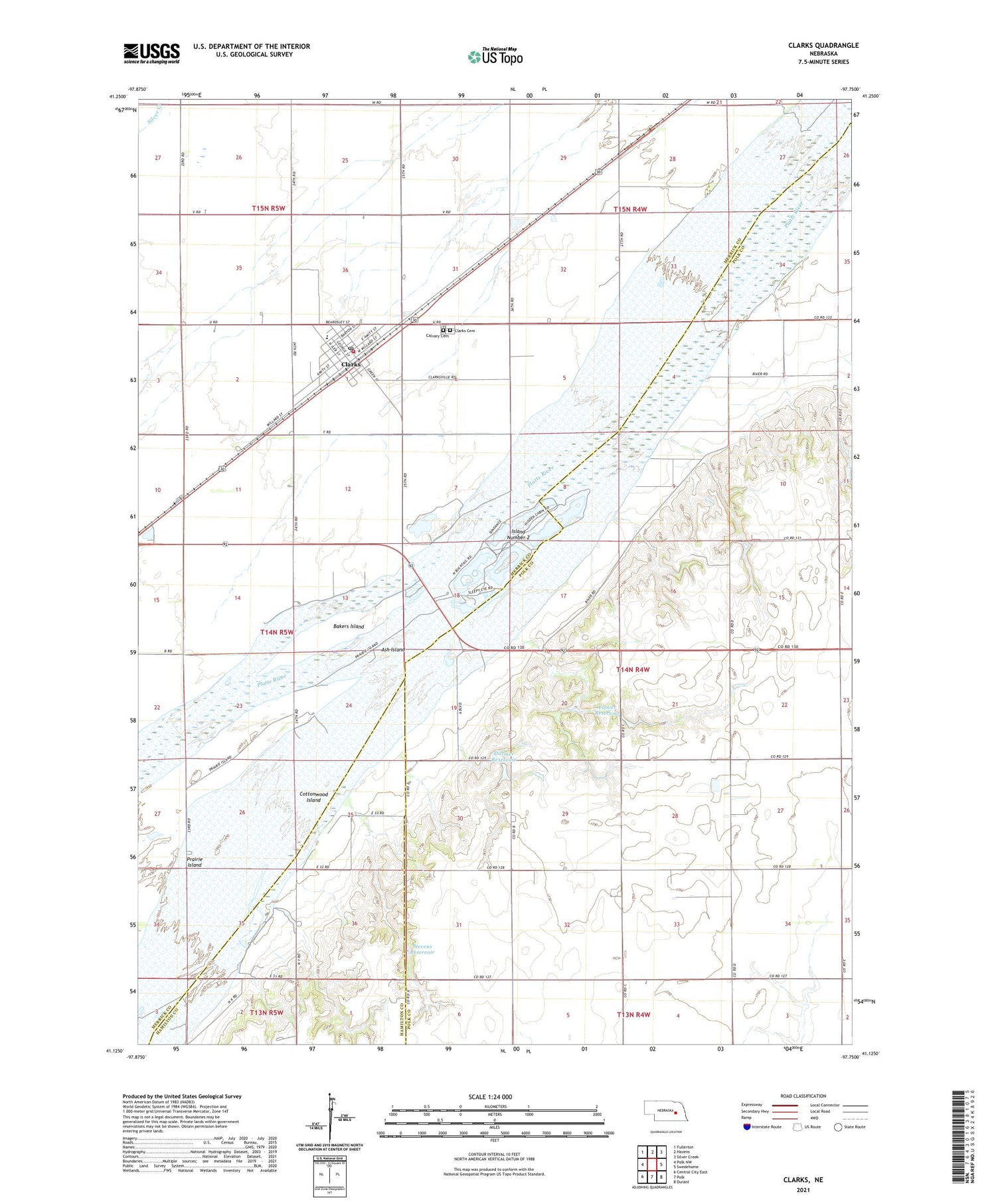 Clarks Nebraska US Topo Map Image