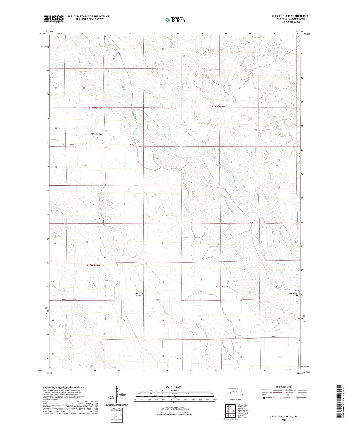Crescent Lake SE Nebraska US Topo Map Image