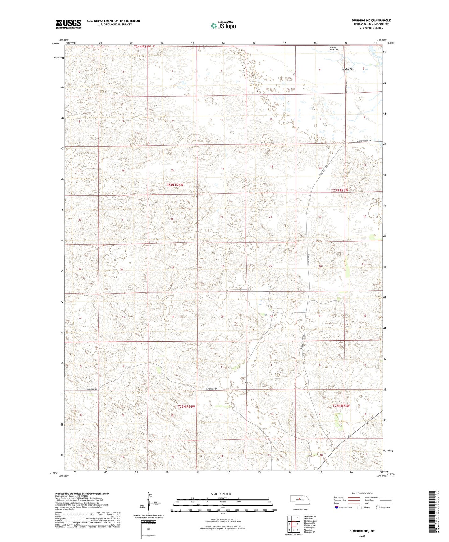 Dunning NE Nebraska US Topo Map Image