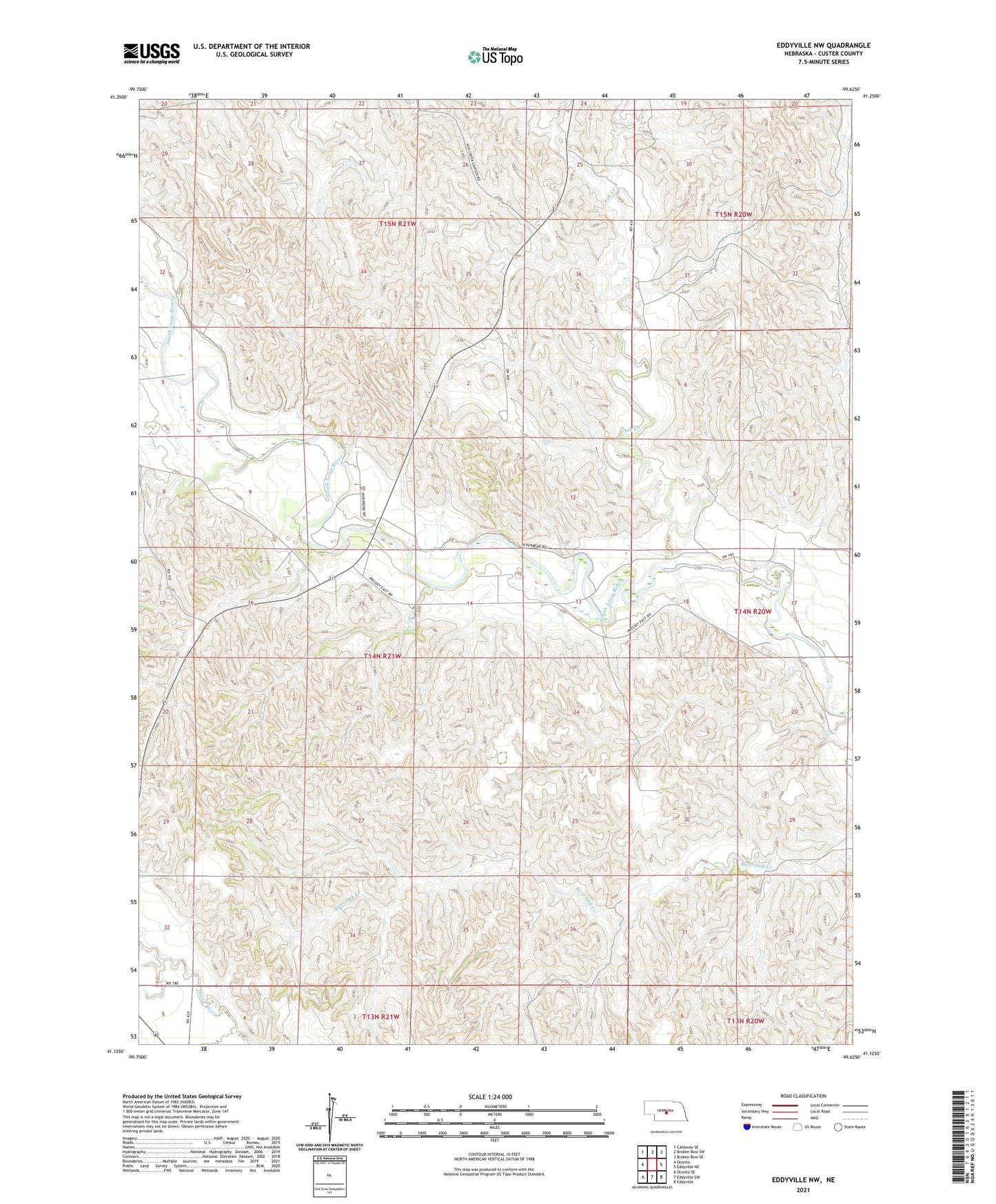 Eddyville NW Nebraska US Topo Map Image