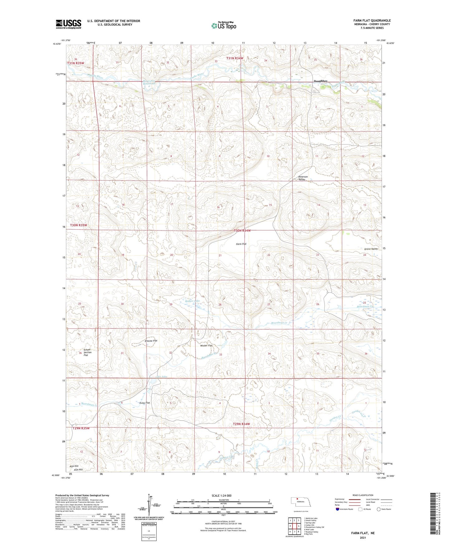 Farm Flat Nebraska US Topo Map Image