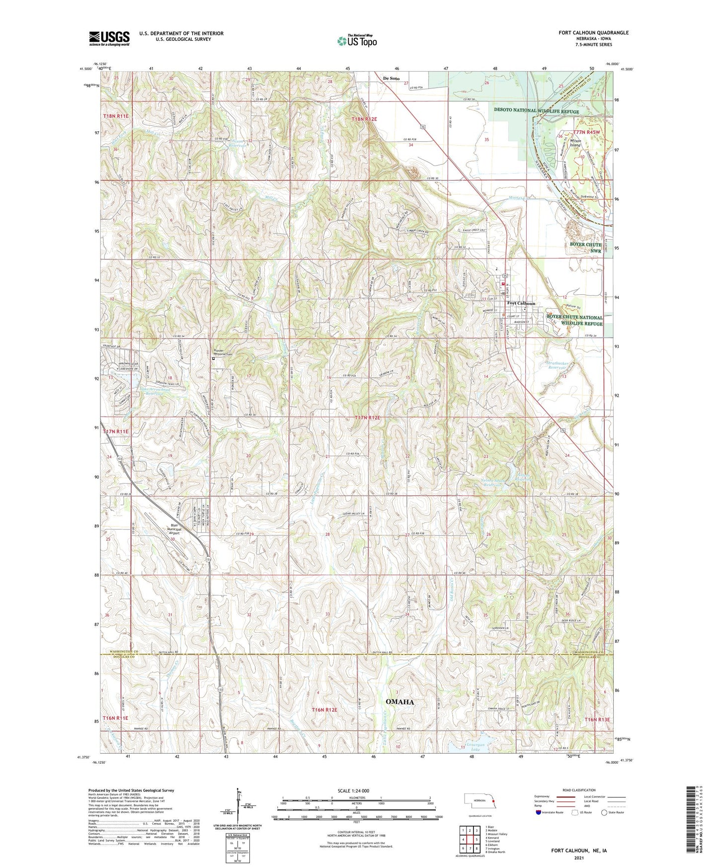Fort Calhoun Nebraska US Topo Map Image