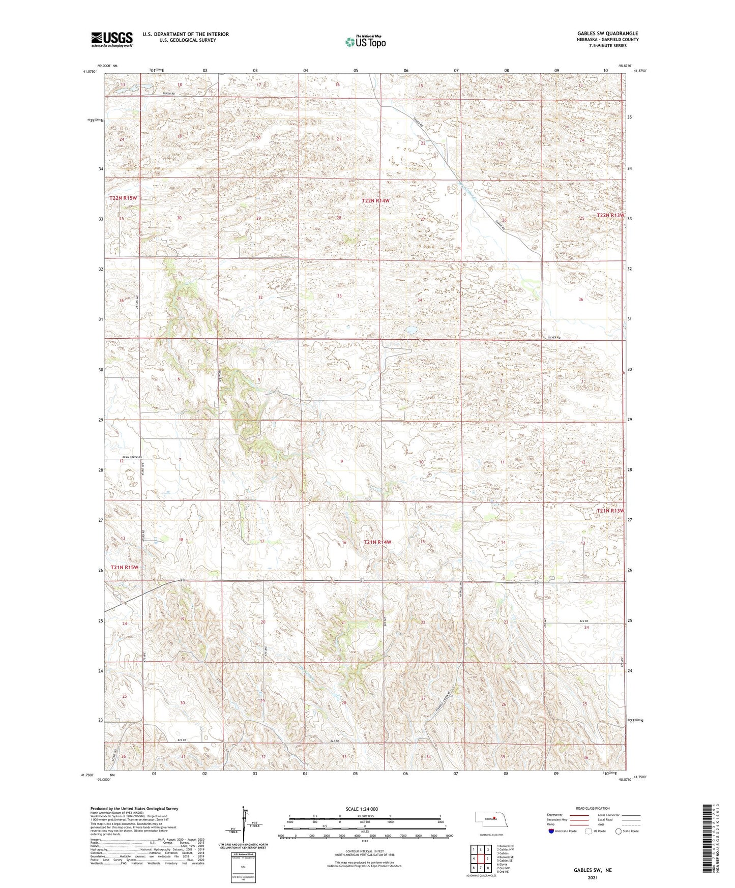 Gables SW Nebraska US Topo Map Image