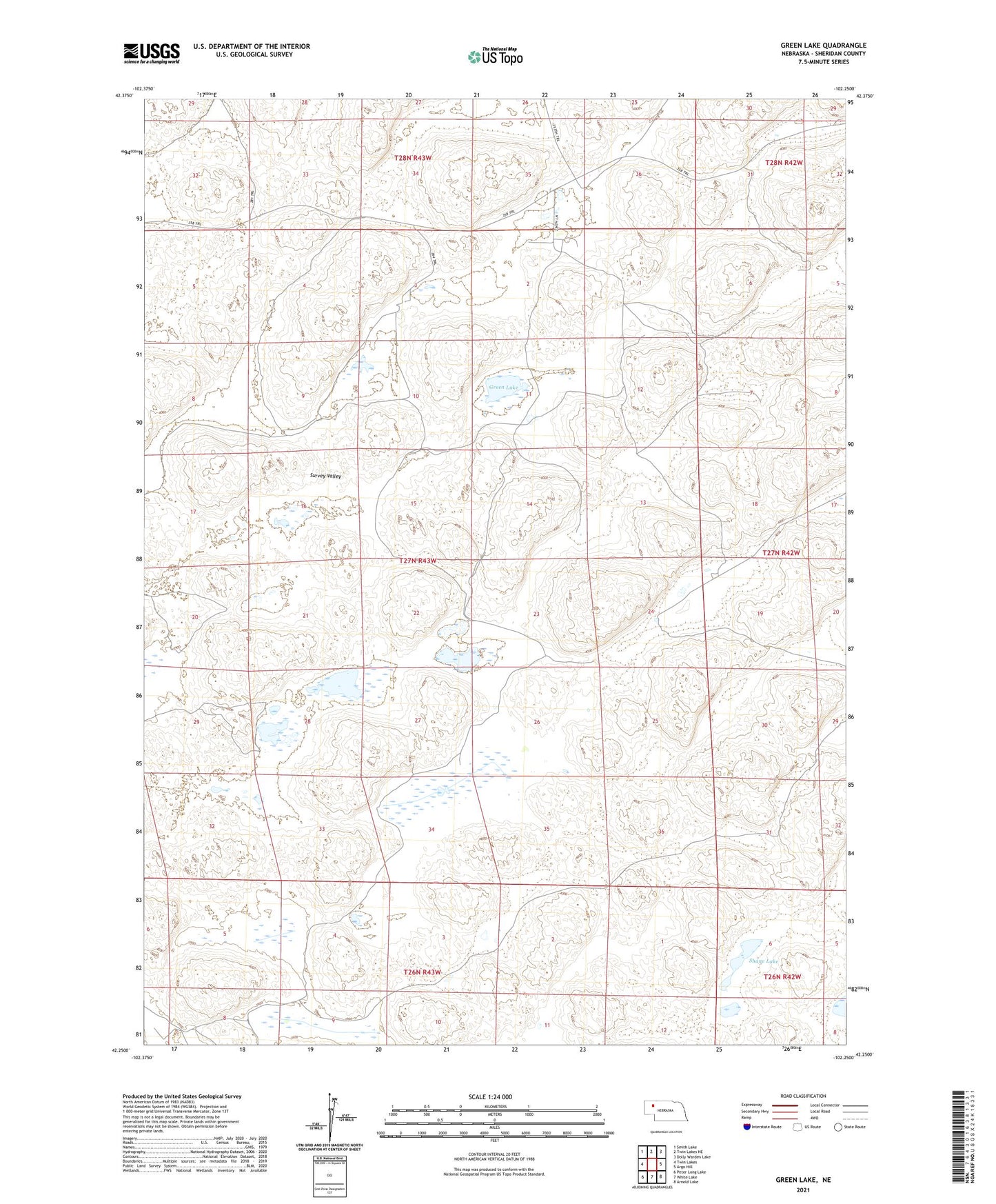 Green Lake Nebraska US Topo Map Image