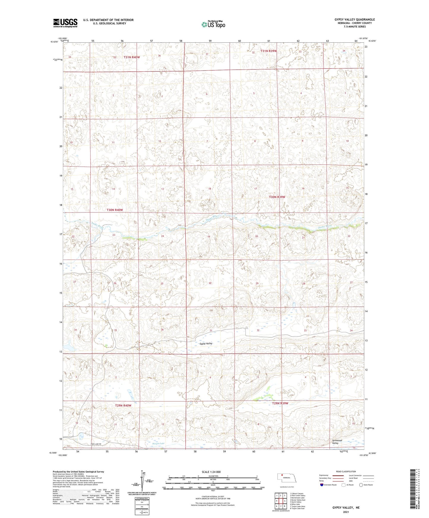 Gypsy Valley Nebraska US Topo Map Image