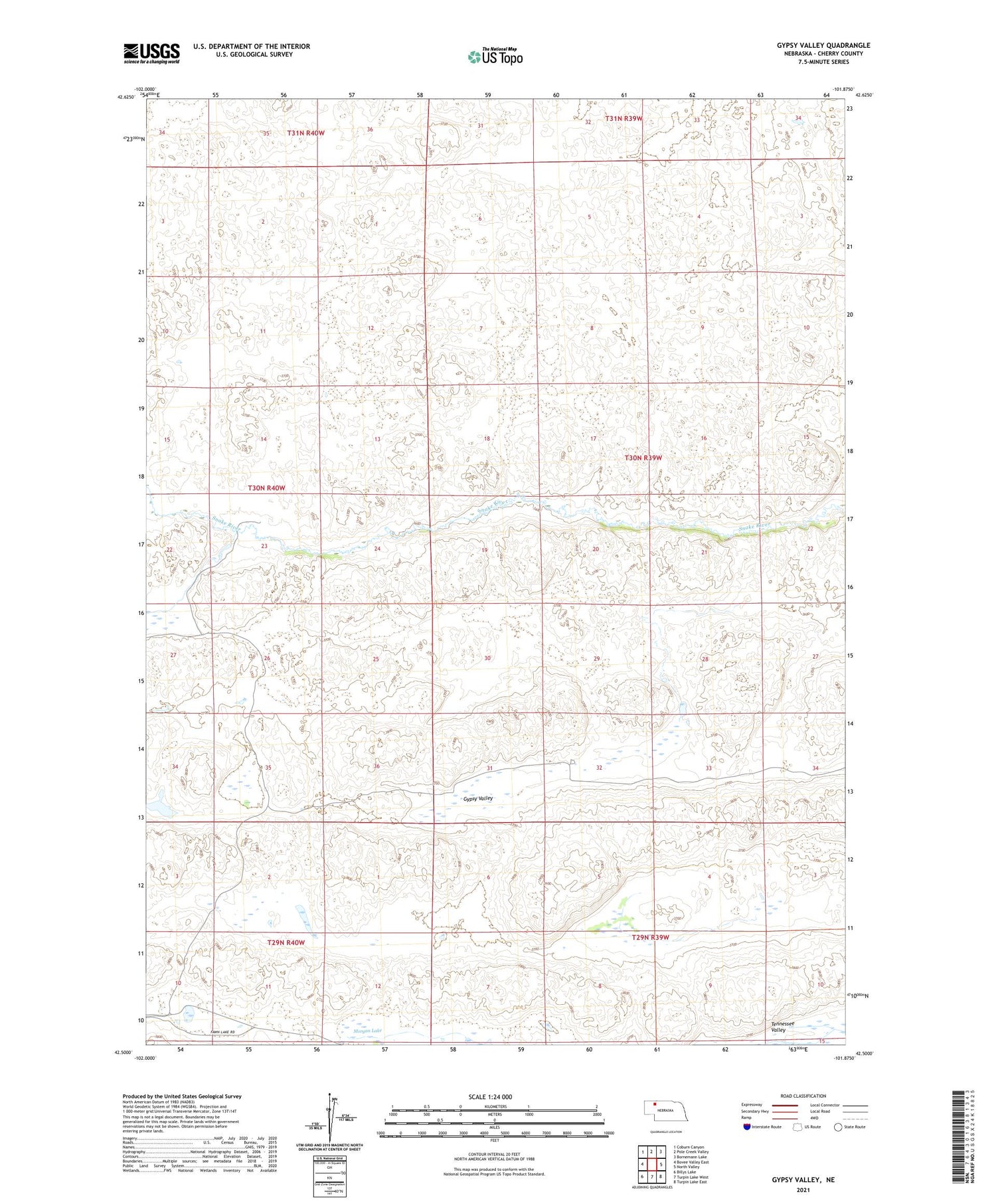 Gypsy Valley Nebraska US Topo Map Image