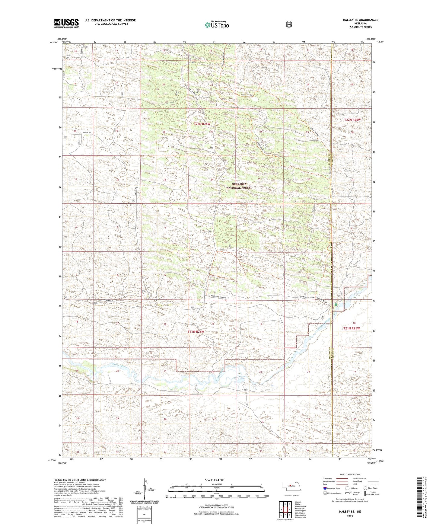 Halsey SE Nebraska US Topo Map Image
