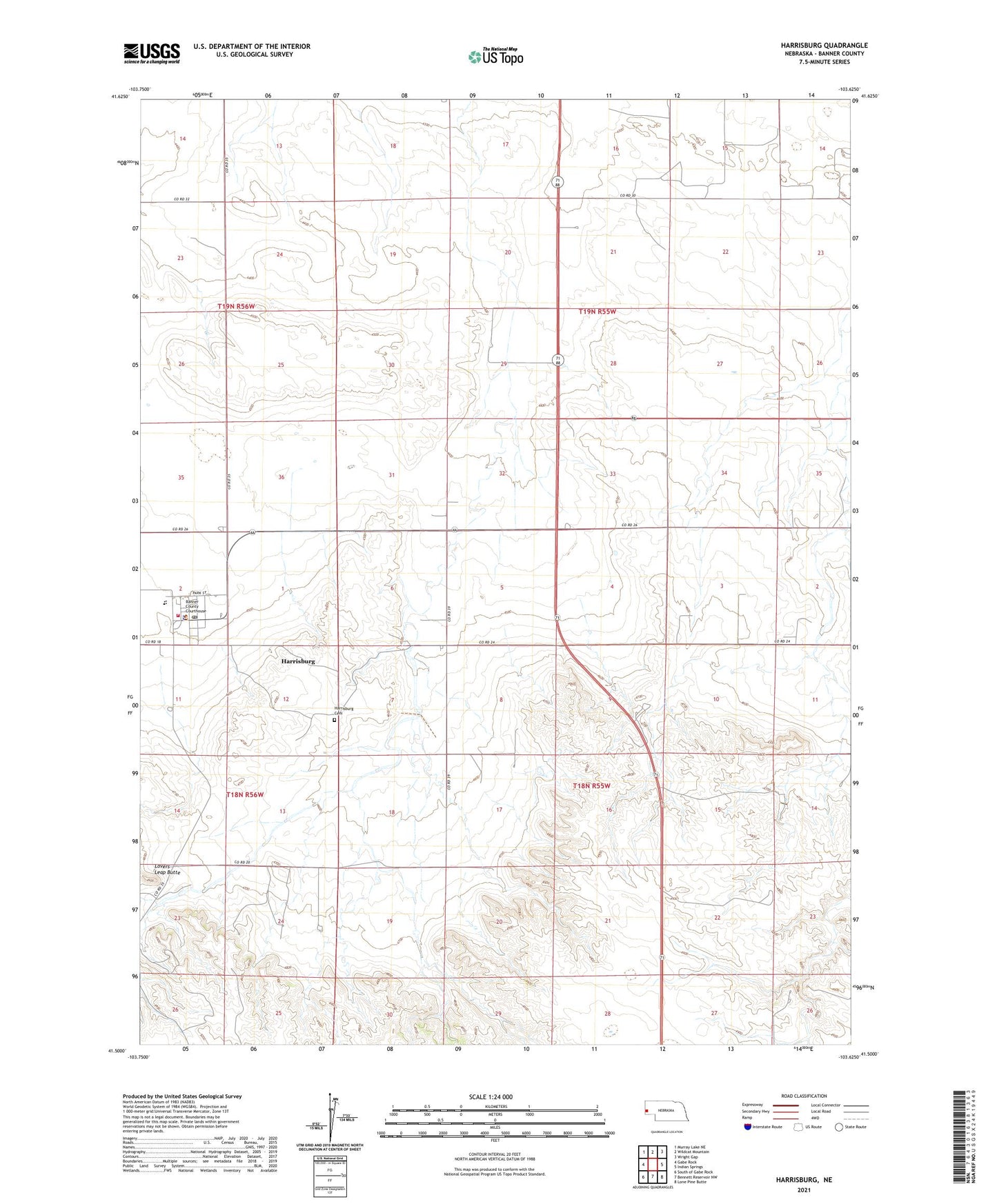 Harrisburg Nebraska US Topo Map Image