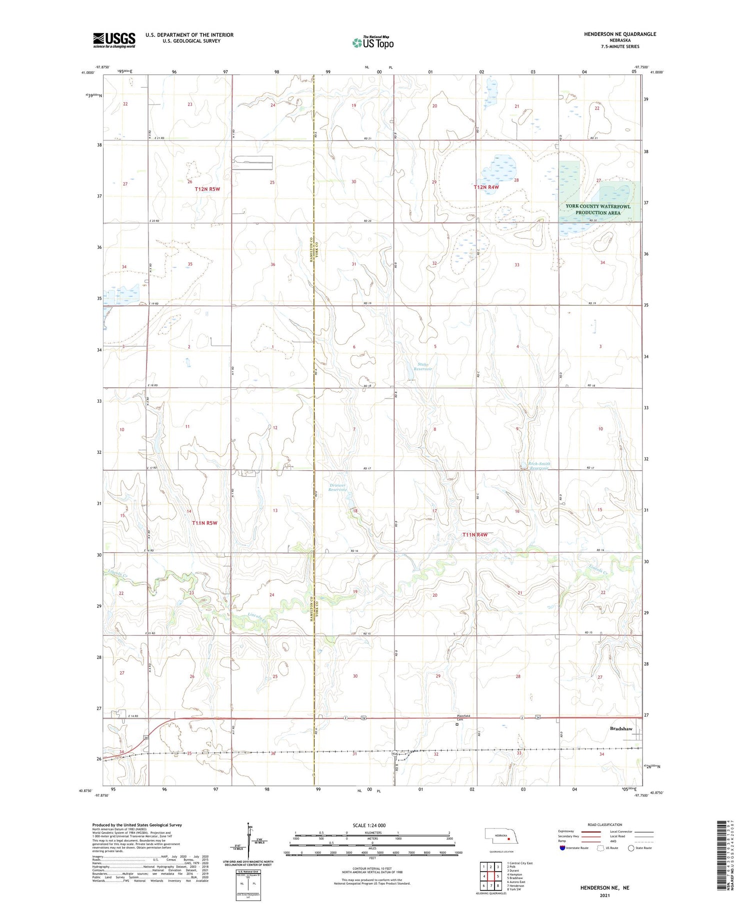 Henderson NE Nebraska US Topo Map Image