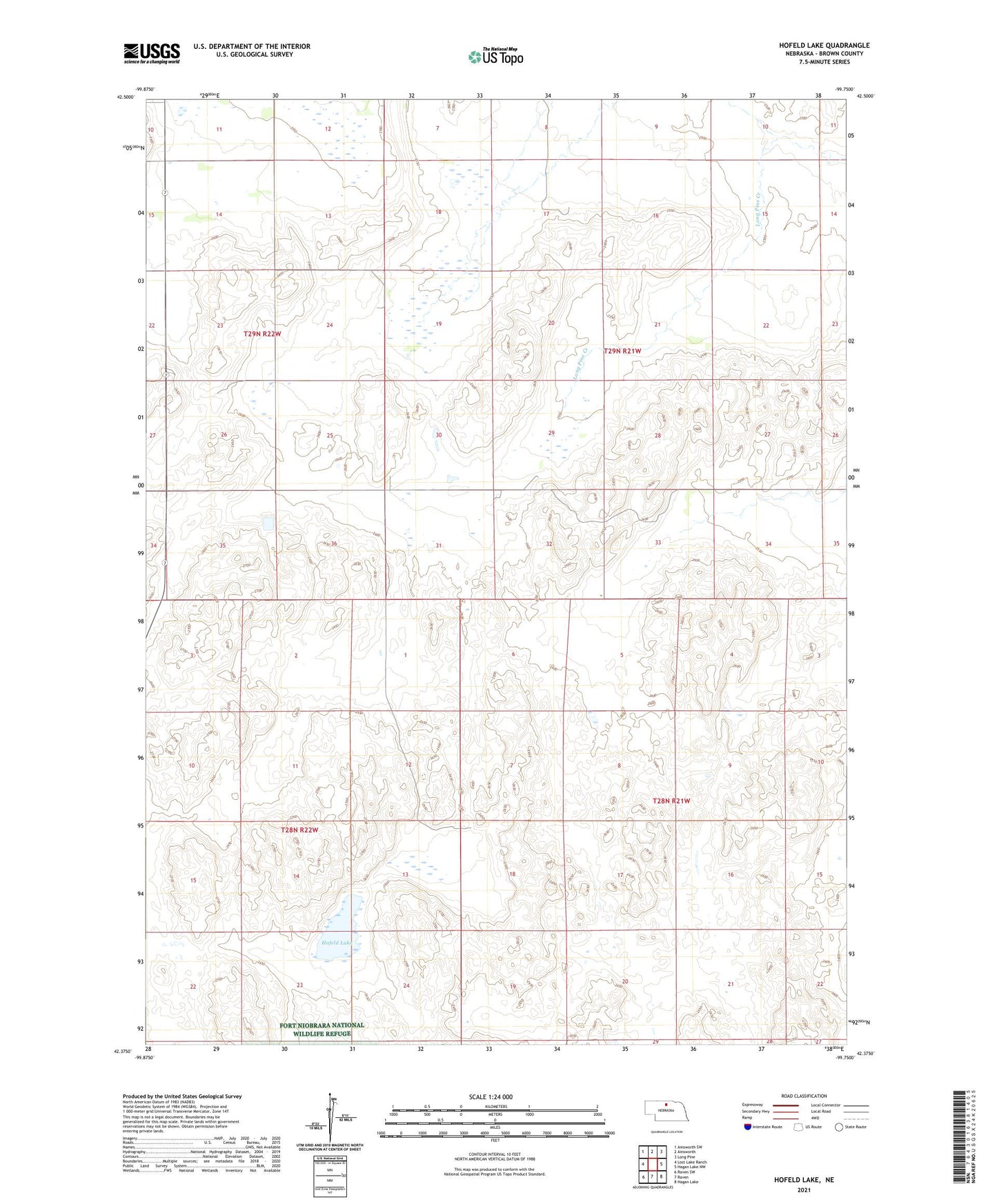 Hofeld Lake Nebraska US Topo Map Image