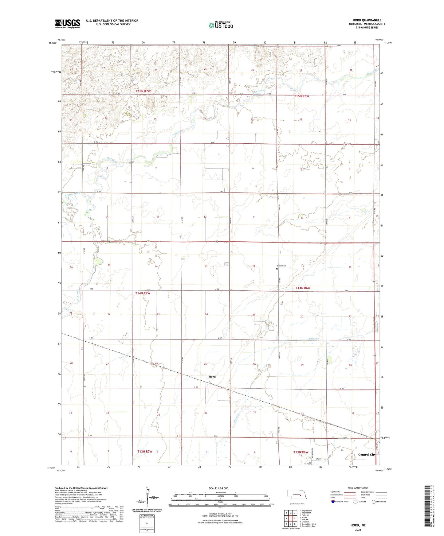 Hord Nebraska US Topo Map Image
