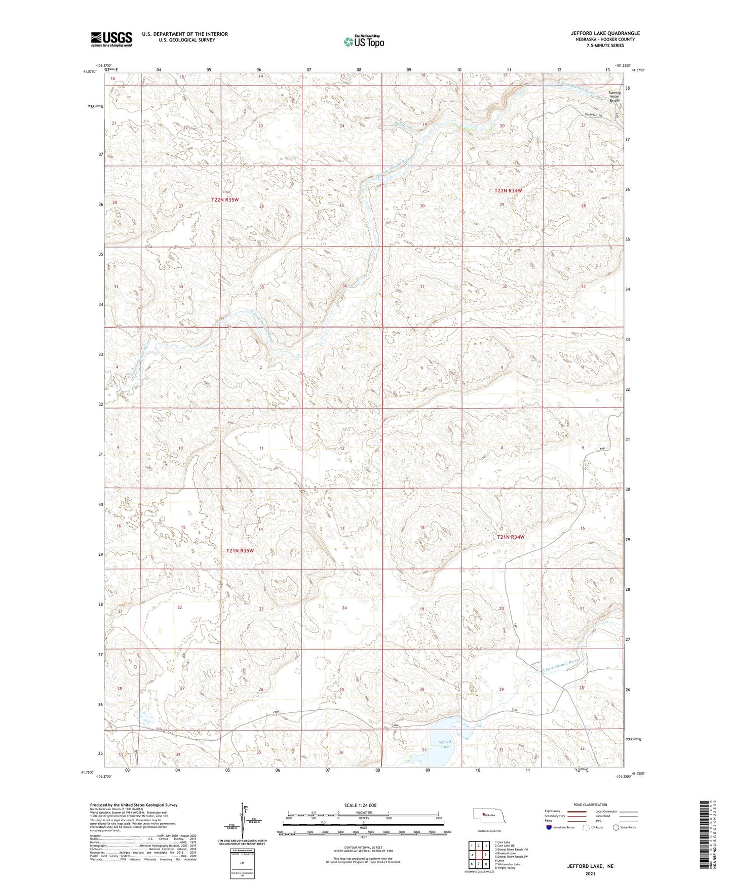 Jefford Lake Nebraska US Topo Map Image