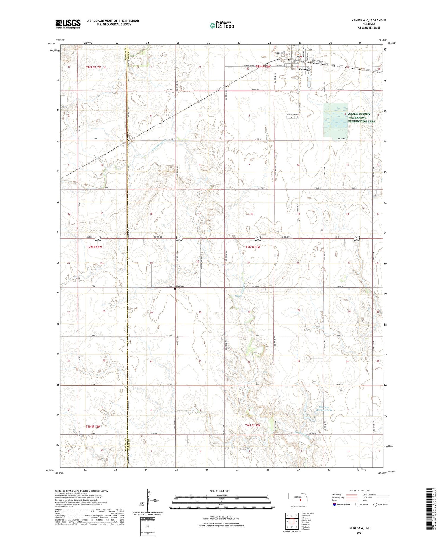 Kenesaw Nebraska US Topo Map Image
