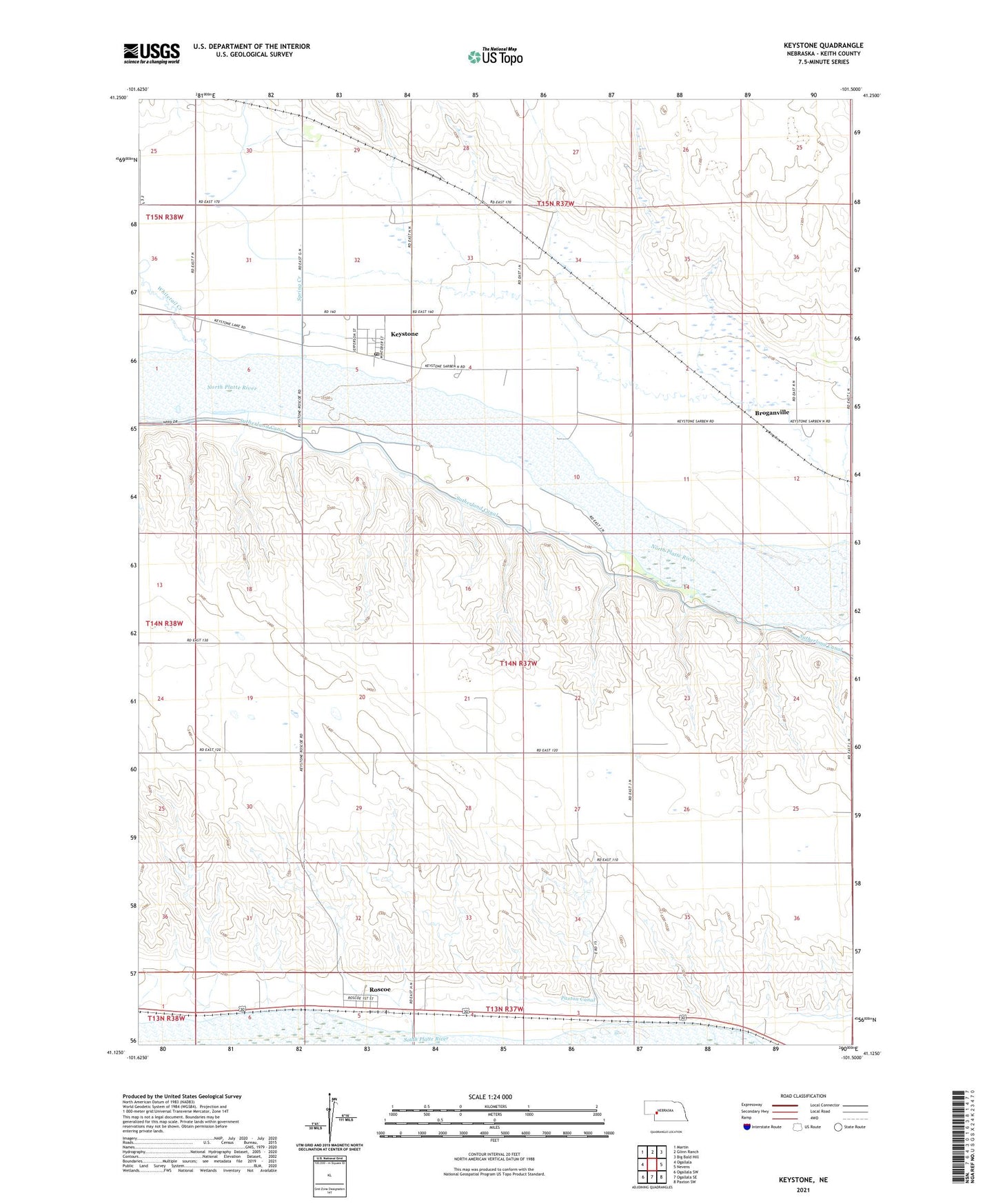 Keystone Nebraska US Topo Map Image