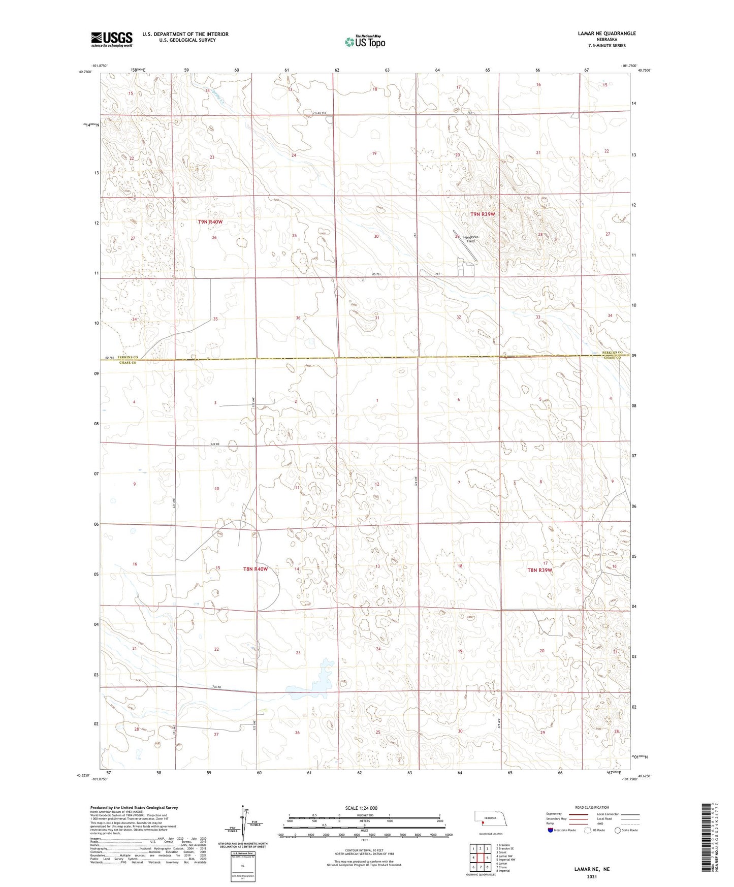 Lamar NE Nebraska US Topo Map Image