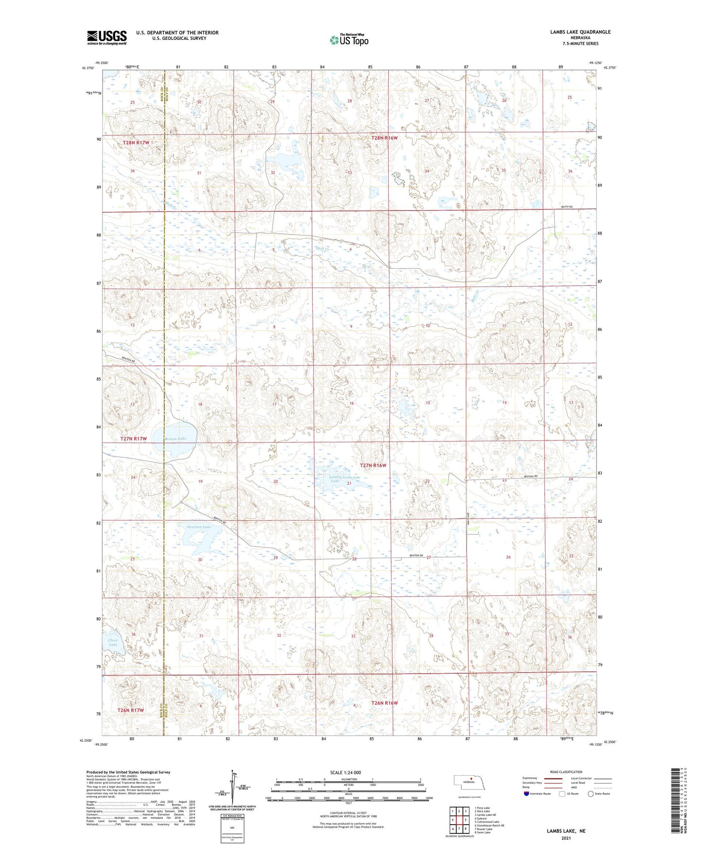 Lambs Lake Nebraska US Topo Map Image