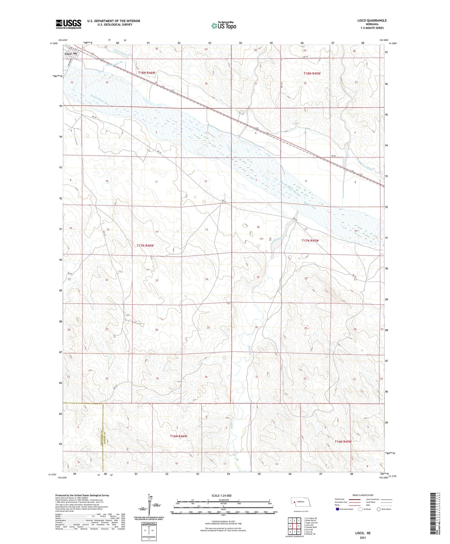 Lisco Nebraska US Topo Map Image