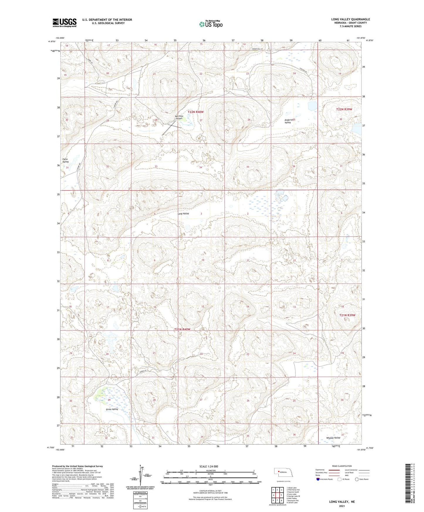 Long Valley Nebraska US Topo Map Image