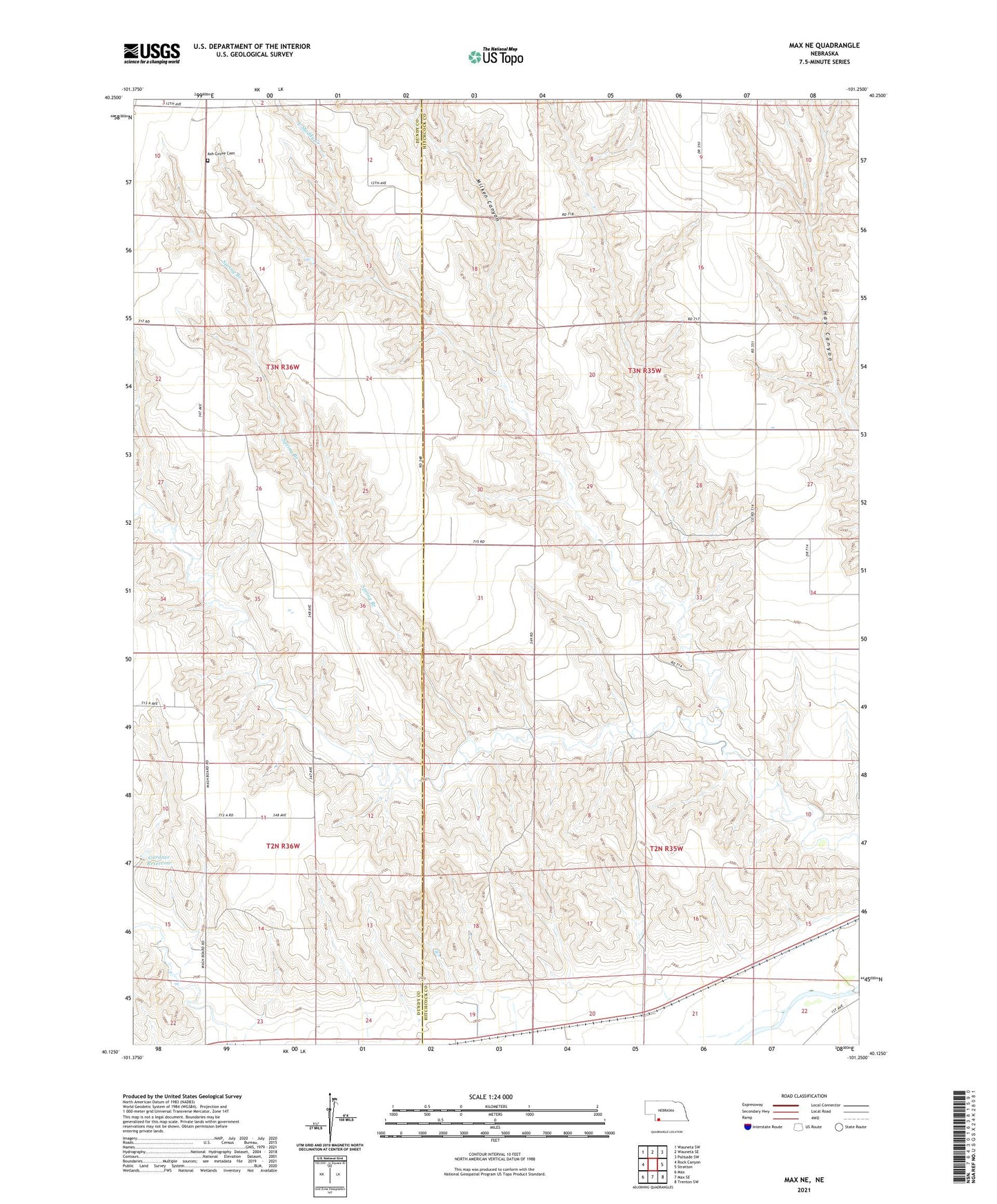 Max NE Nebraska US Topo Map Image