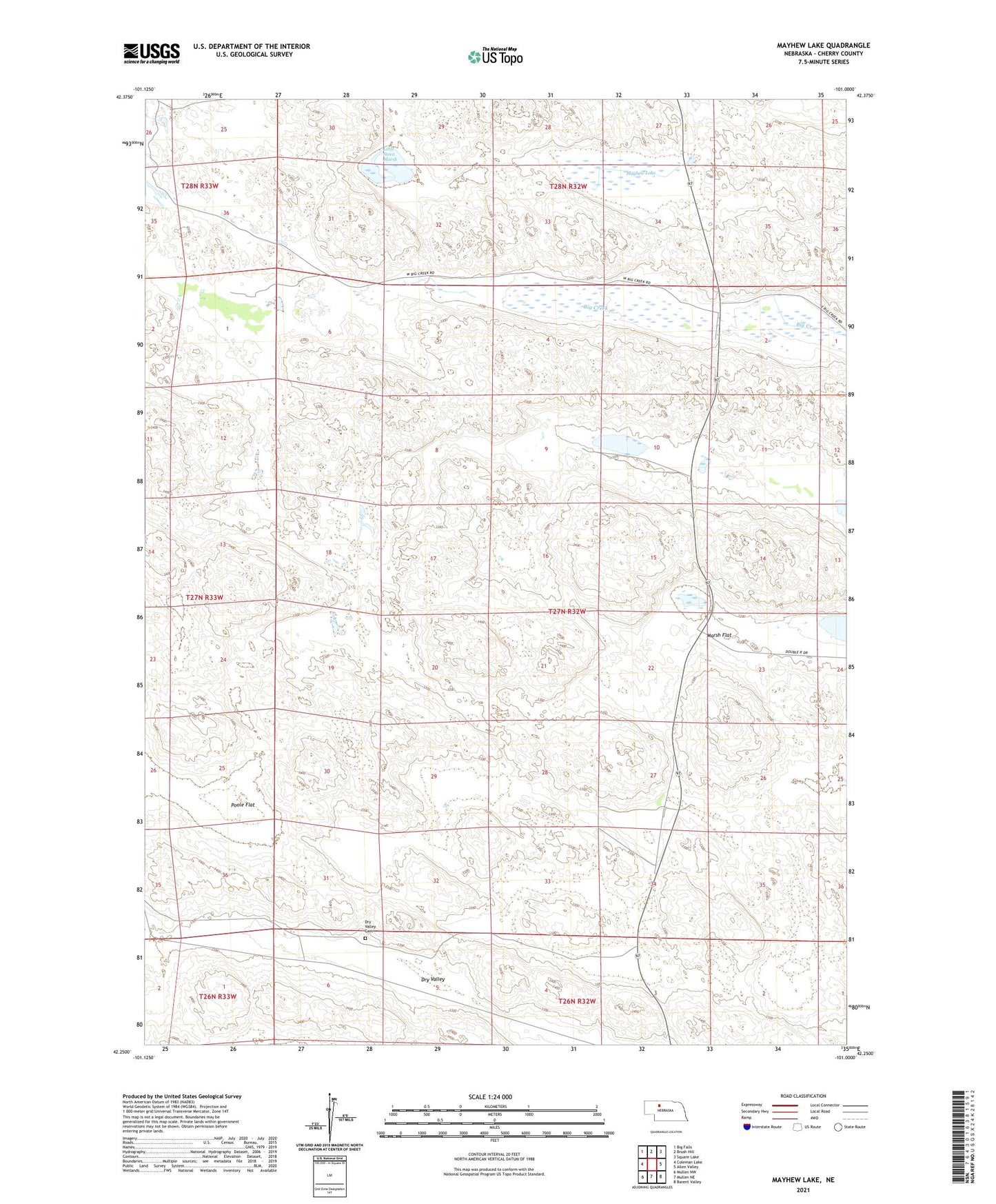 Mayhew Lake Nebraska US Topo Map Image