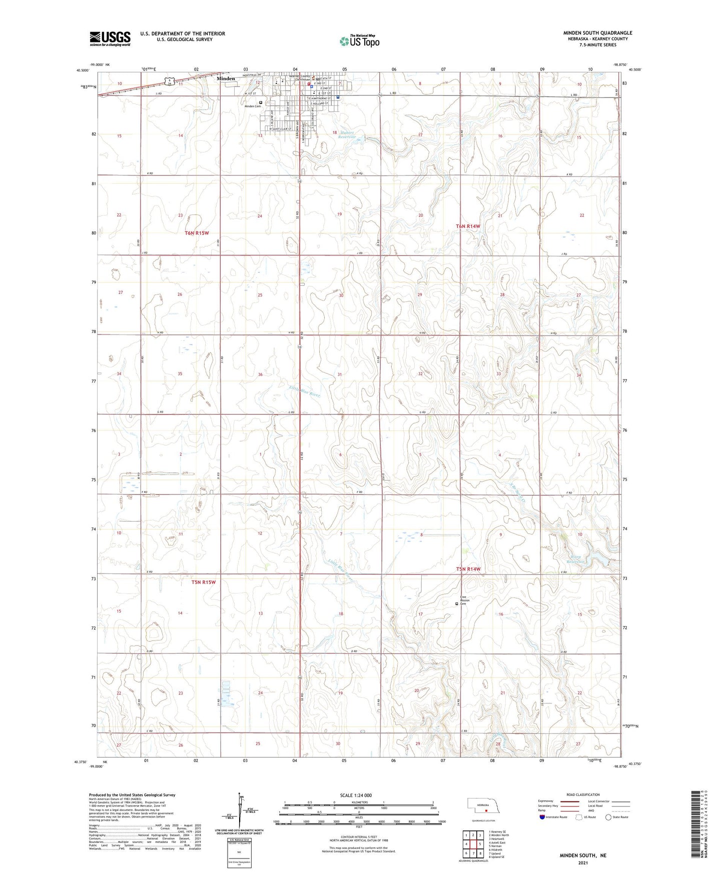 Minden South Nebraska US Topo Map Image