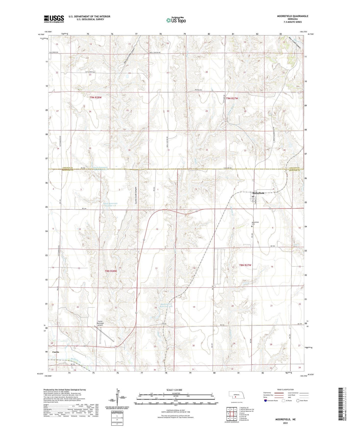 Moorefield Nebraska US Topo Map Image