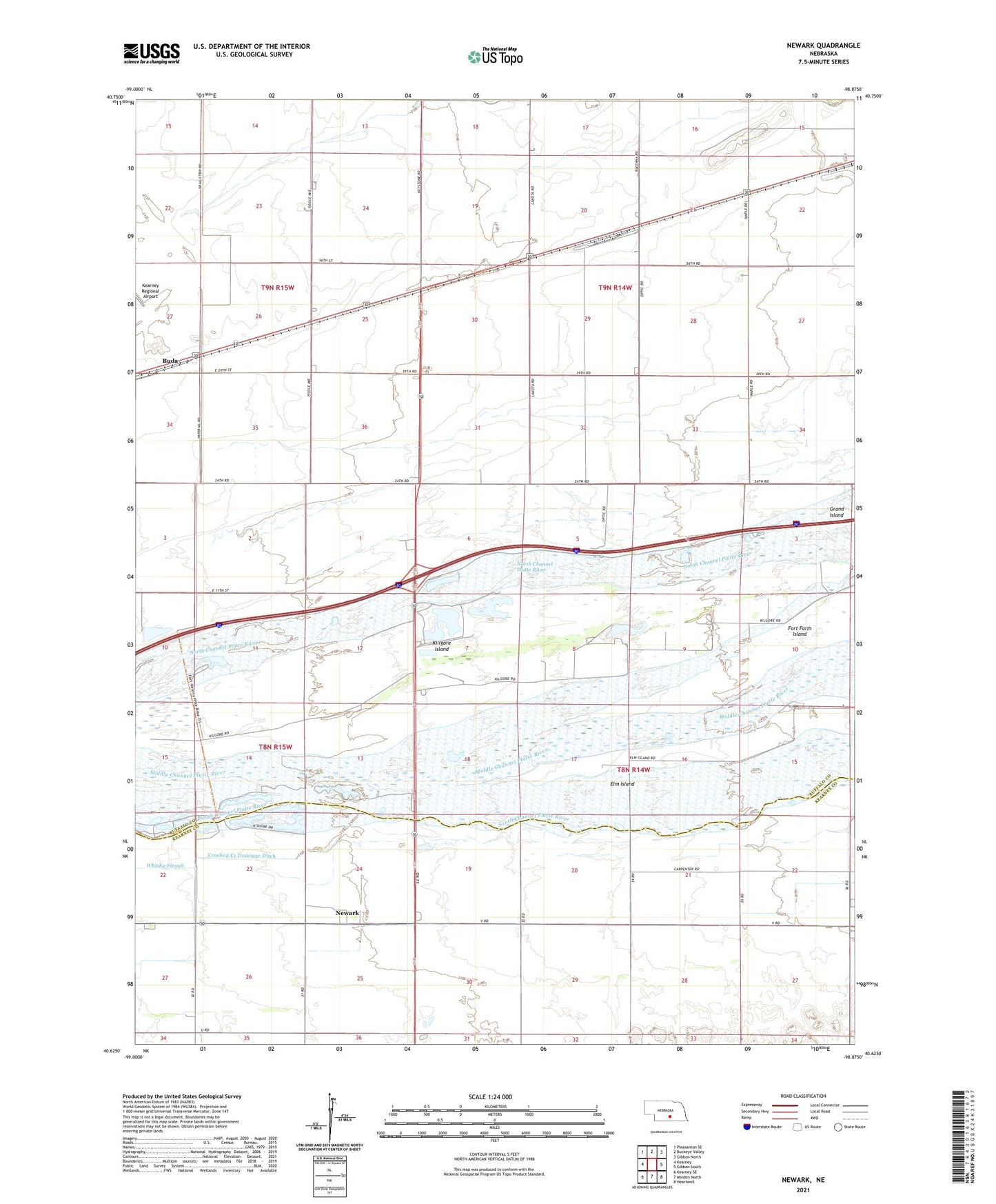 Newark Nebraska US Topo Map Image