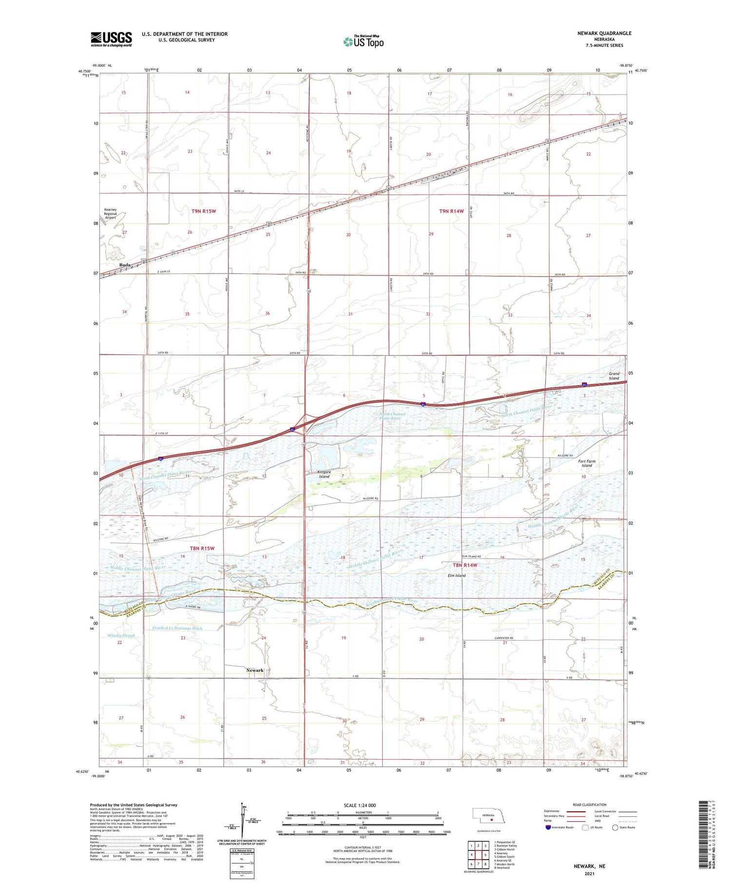 Newark Nebraska US Topo Map Image