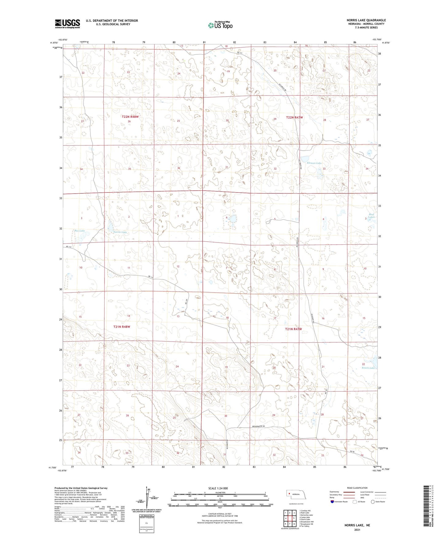 Norris Lake Nebraska US Topo Map Image