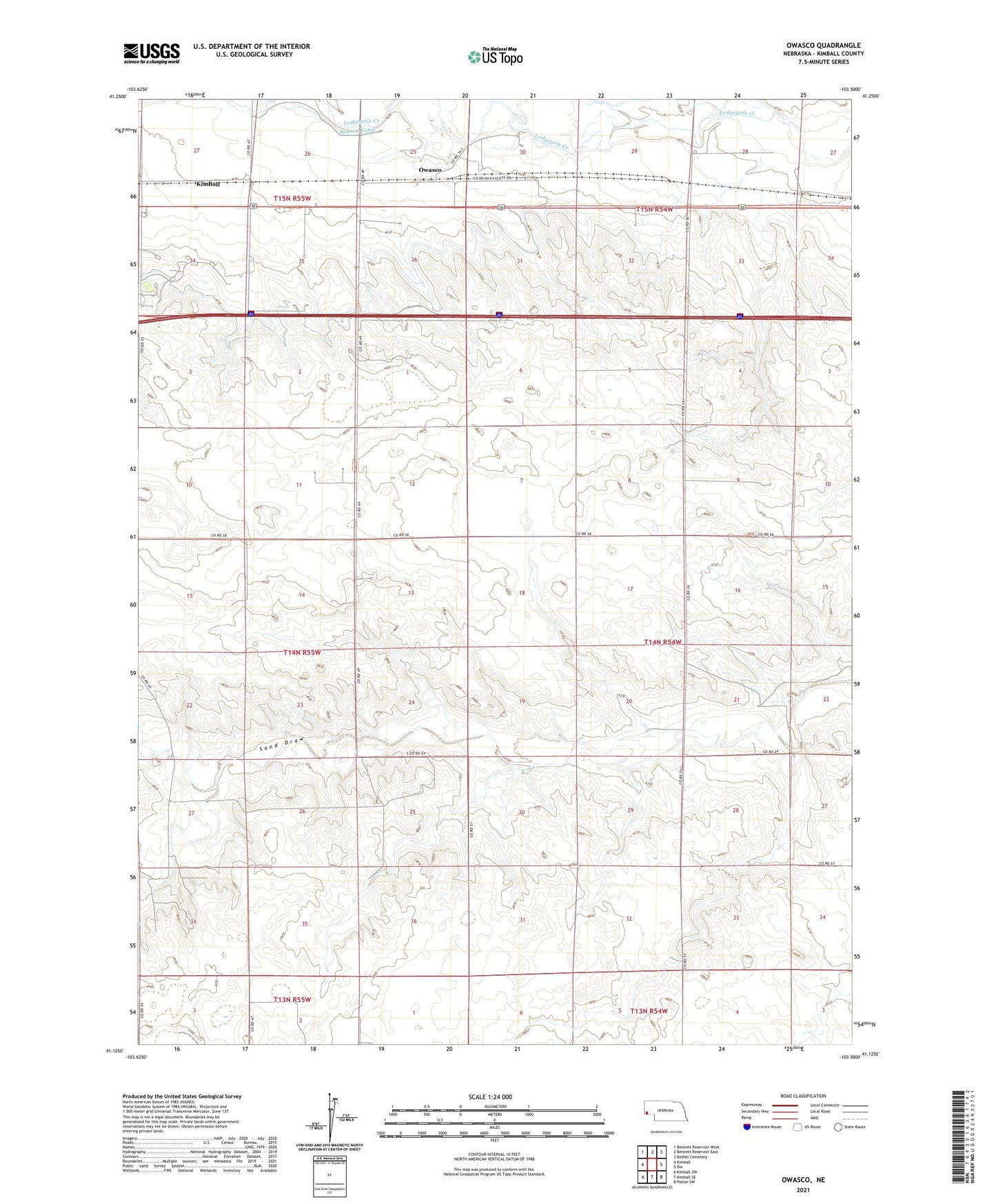 Owasco Nebraska US Topo Map Image