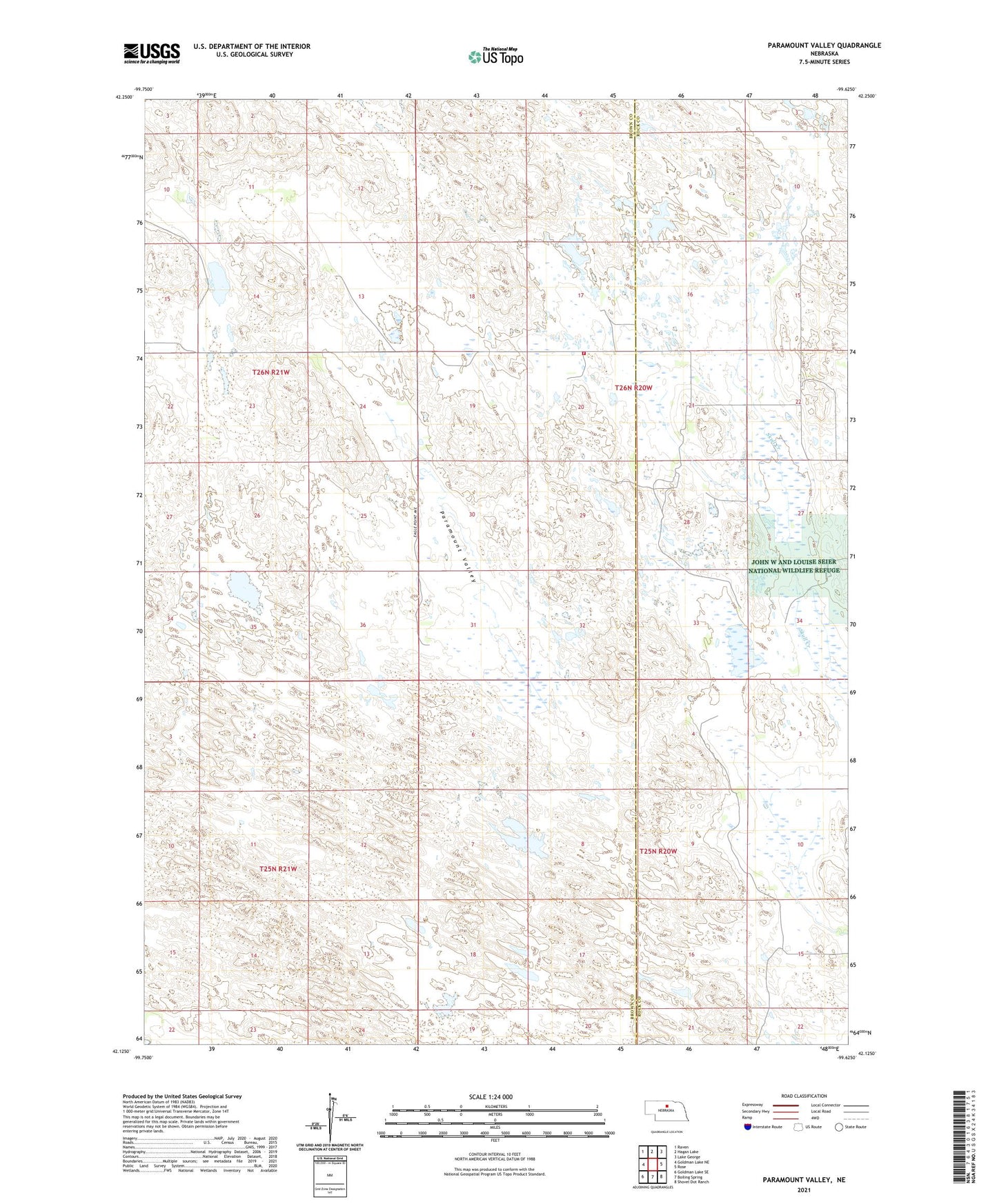 Paramount Valley Nebraska US Topo Map Image