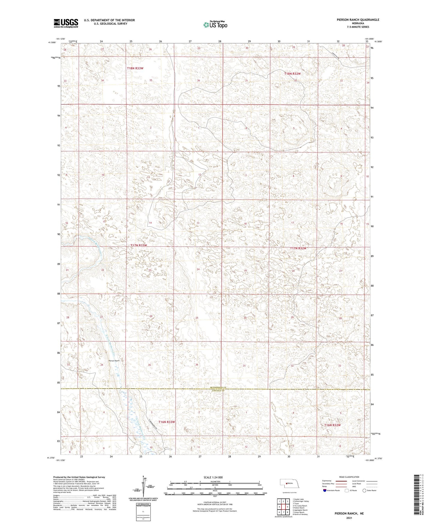 Pierson Ranch Nebraska US Topo Map Image