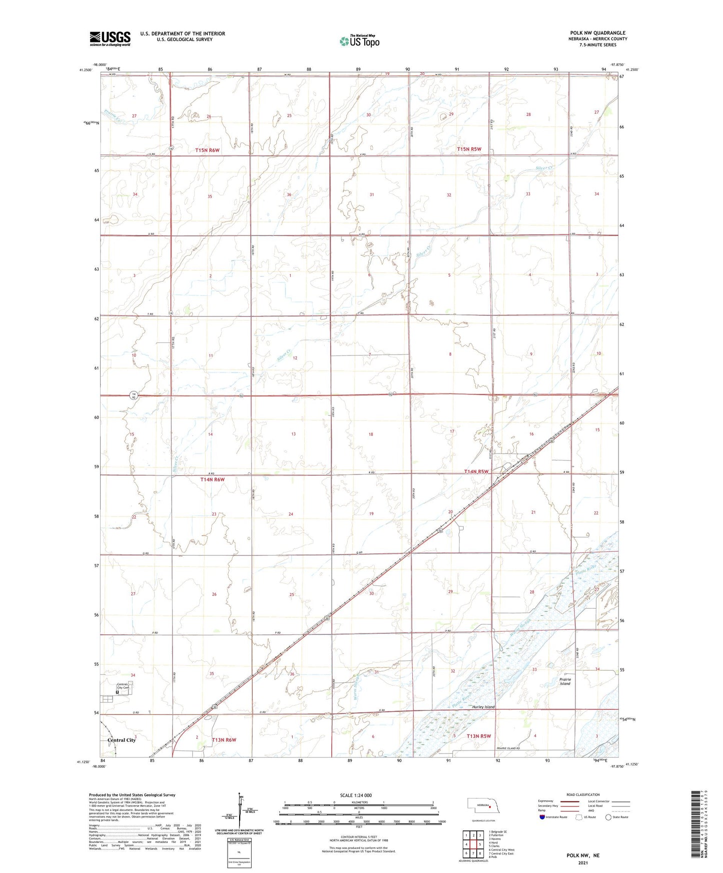 Polk NW Nebraska US Topo Map Image