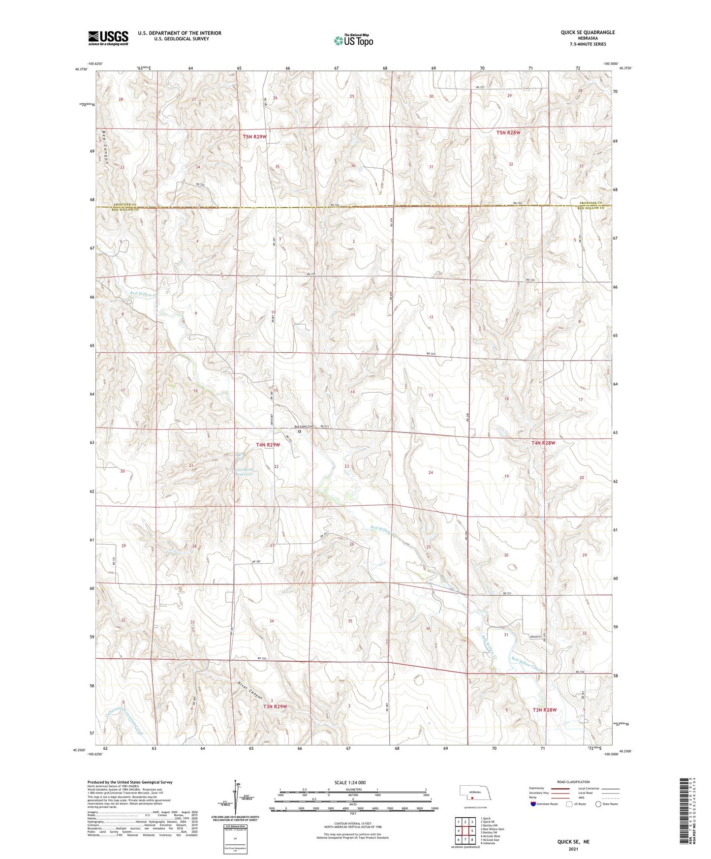 Quick SE Nebraska US Topo Map Image