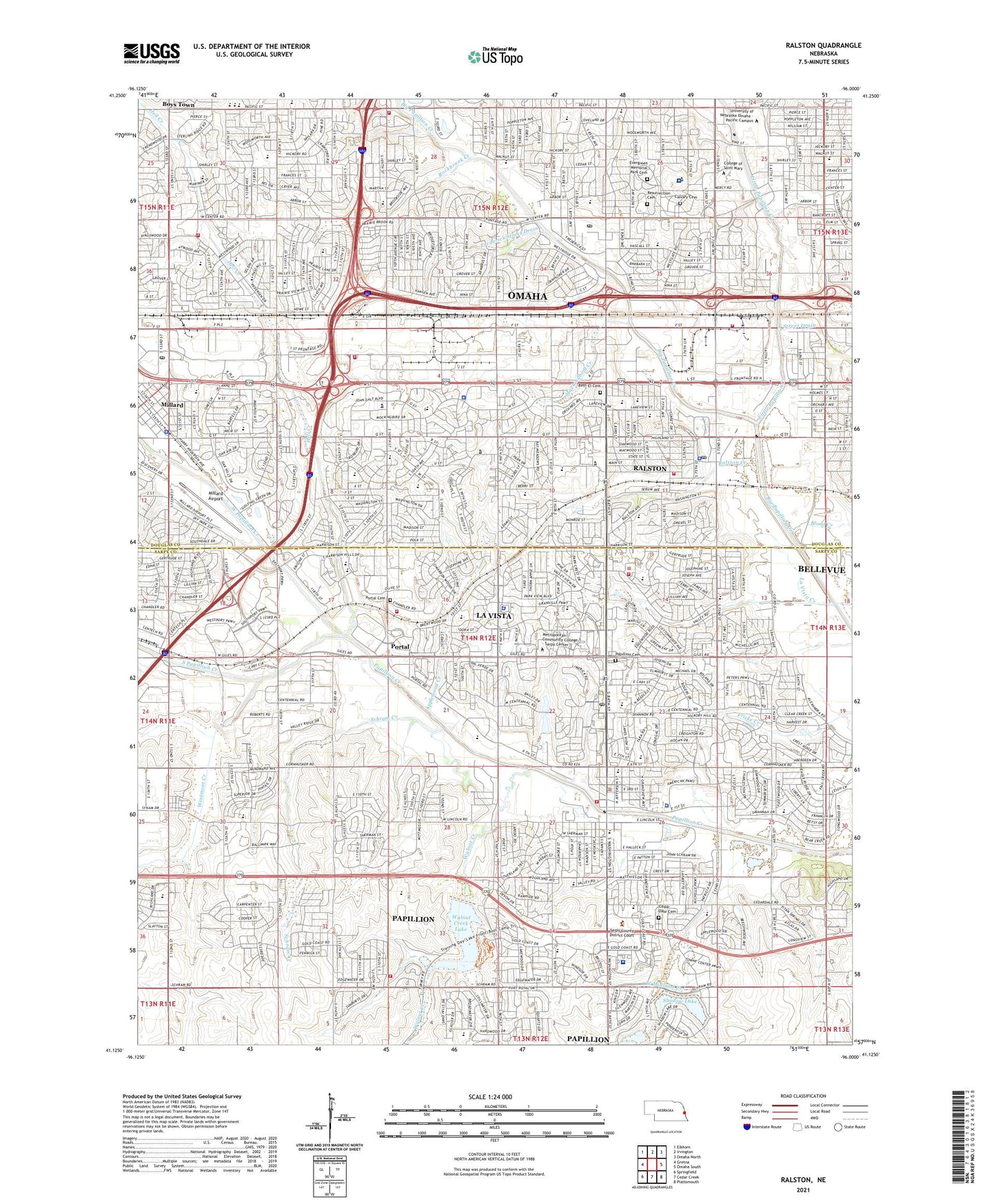 Ralston Nebraska US Topo Map Image