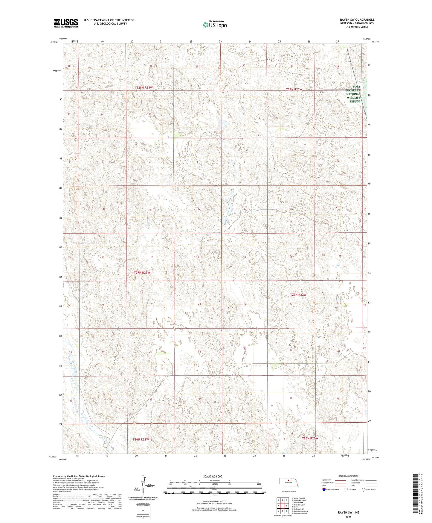 Raven SW Nebraska US Topo Map Image