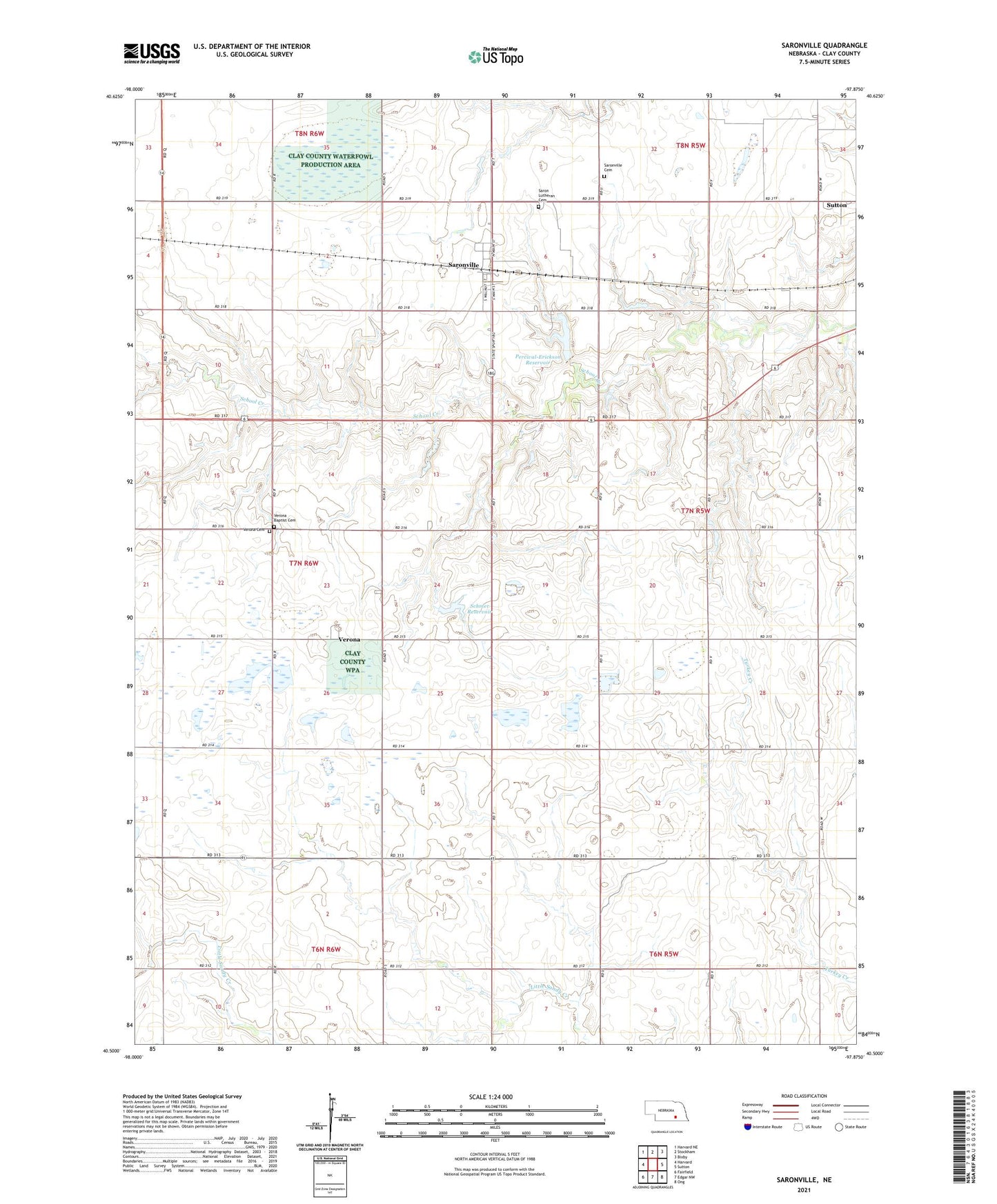 Saronville Nebraska US Topo Map Image