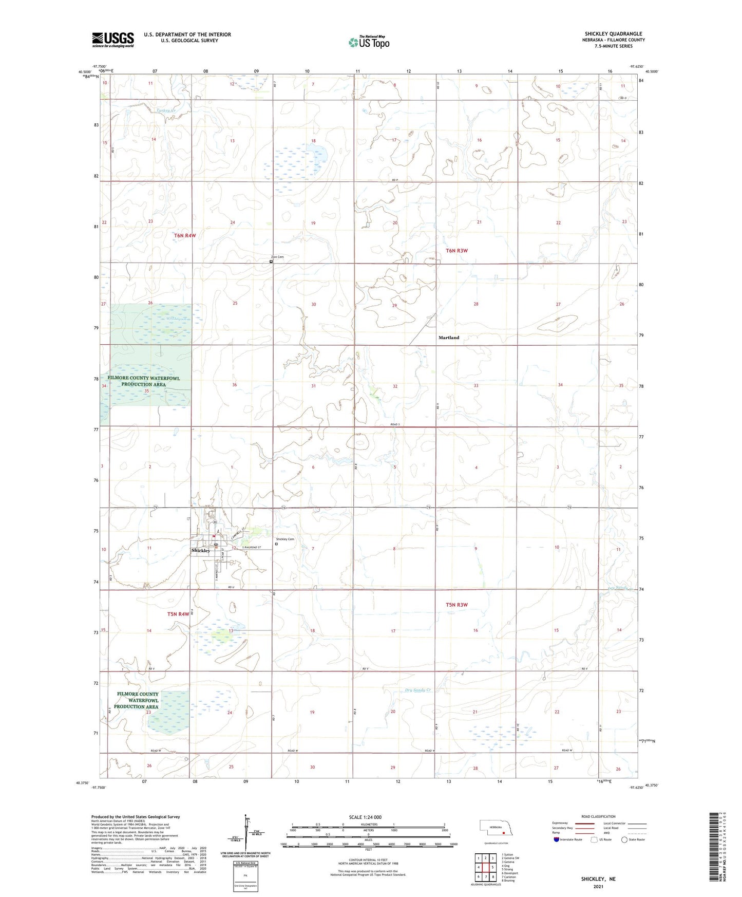 Shickley Nebraska US Topo Map Image