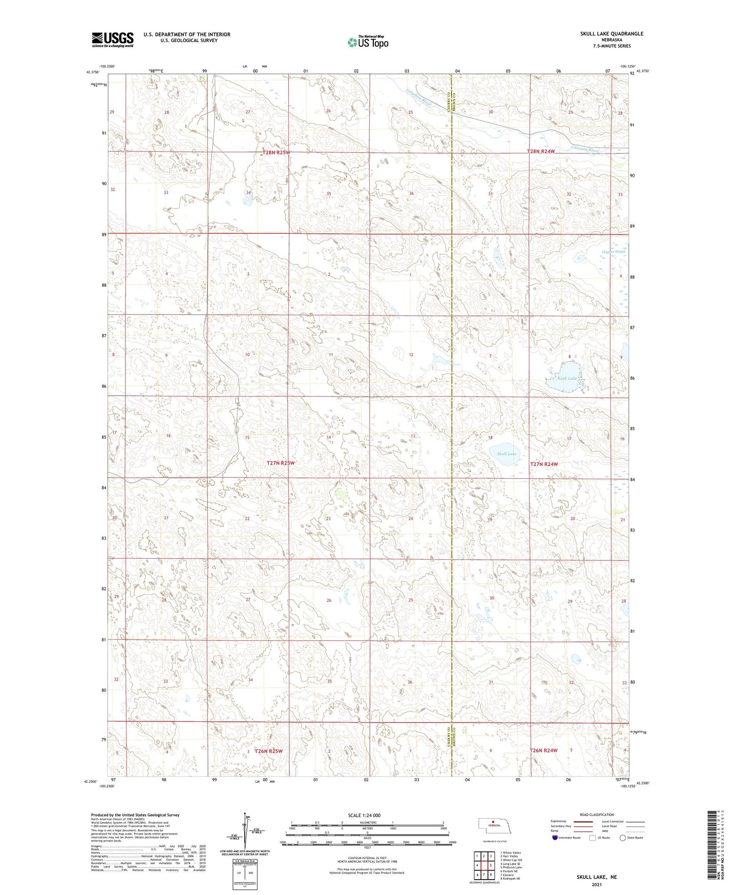 Skull Lake Nebraska US Topo Map Image